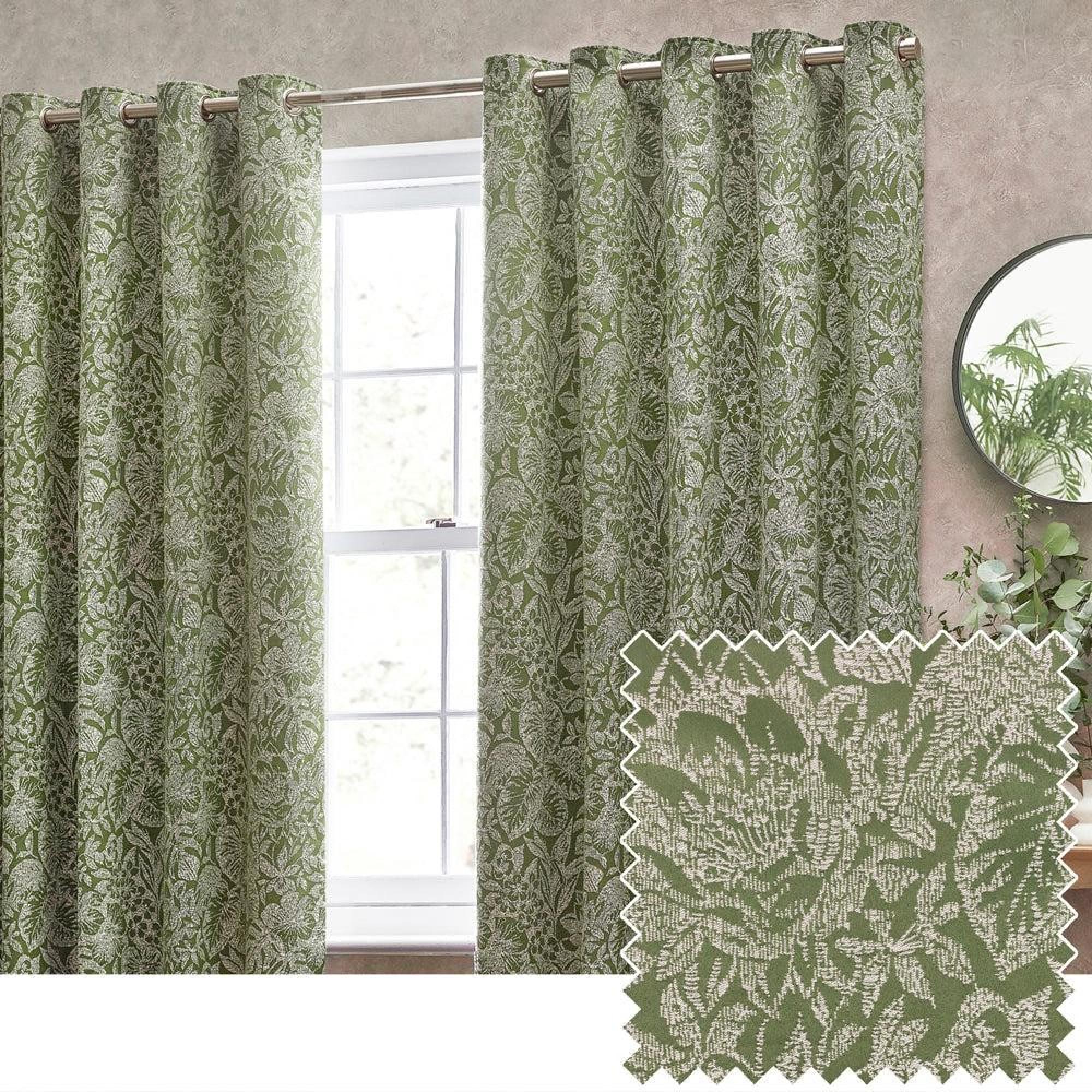 Wylder Bali Olive Eyelet Curtains