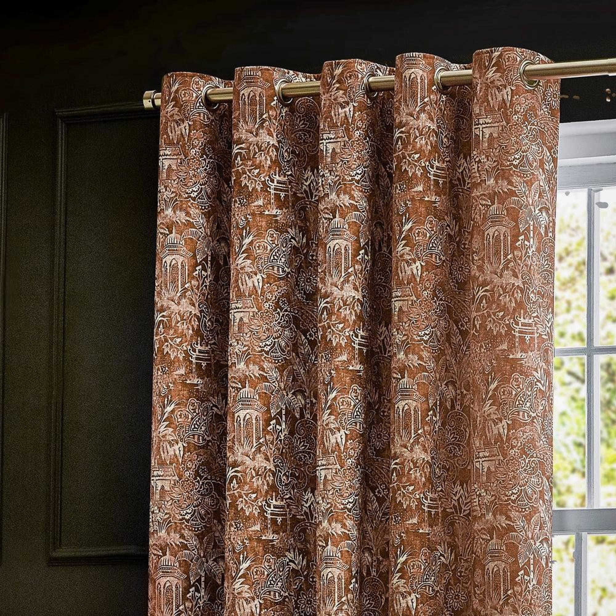 Wylder Bengal Amber Eyelet Curtains