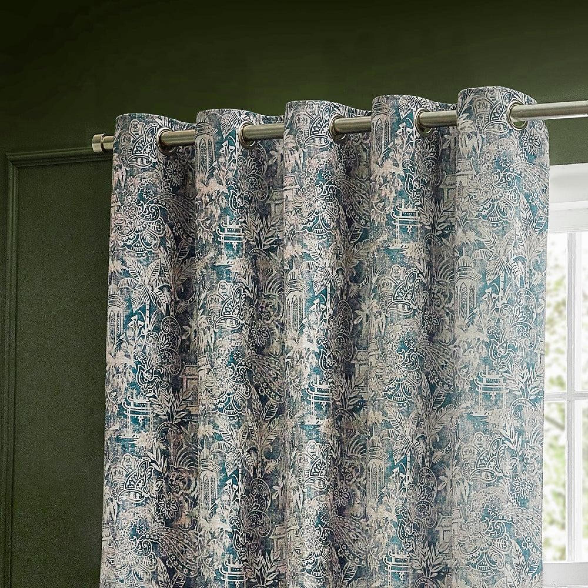 Wylder Bengal Wedgewood Eyelet Curtains