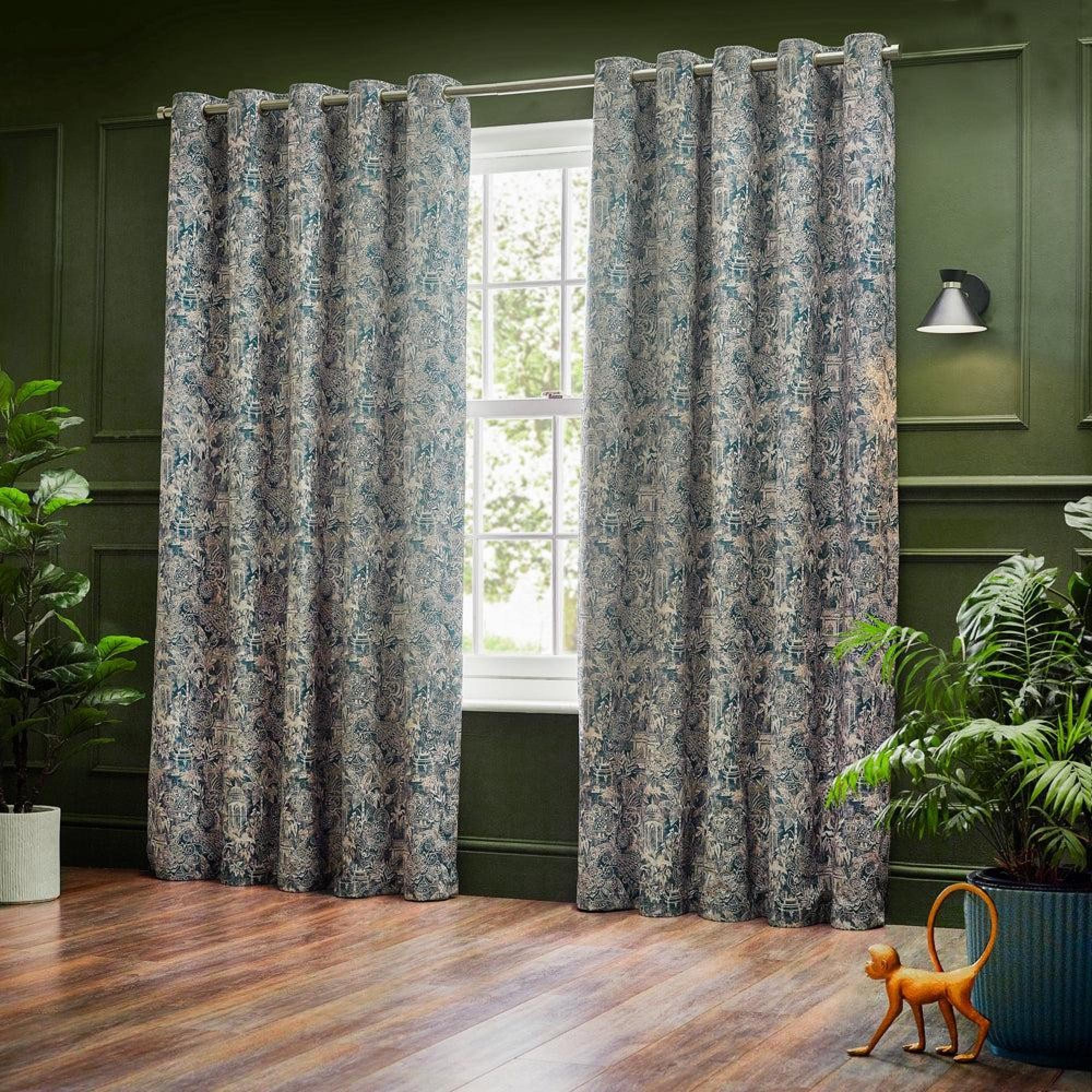 Wylder Bengal Wedgewood Eyelet Curtains