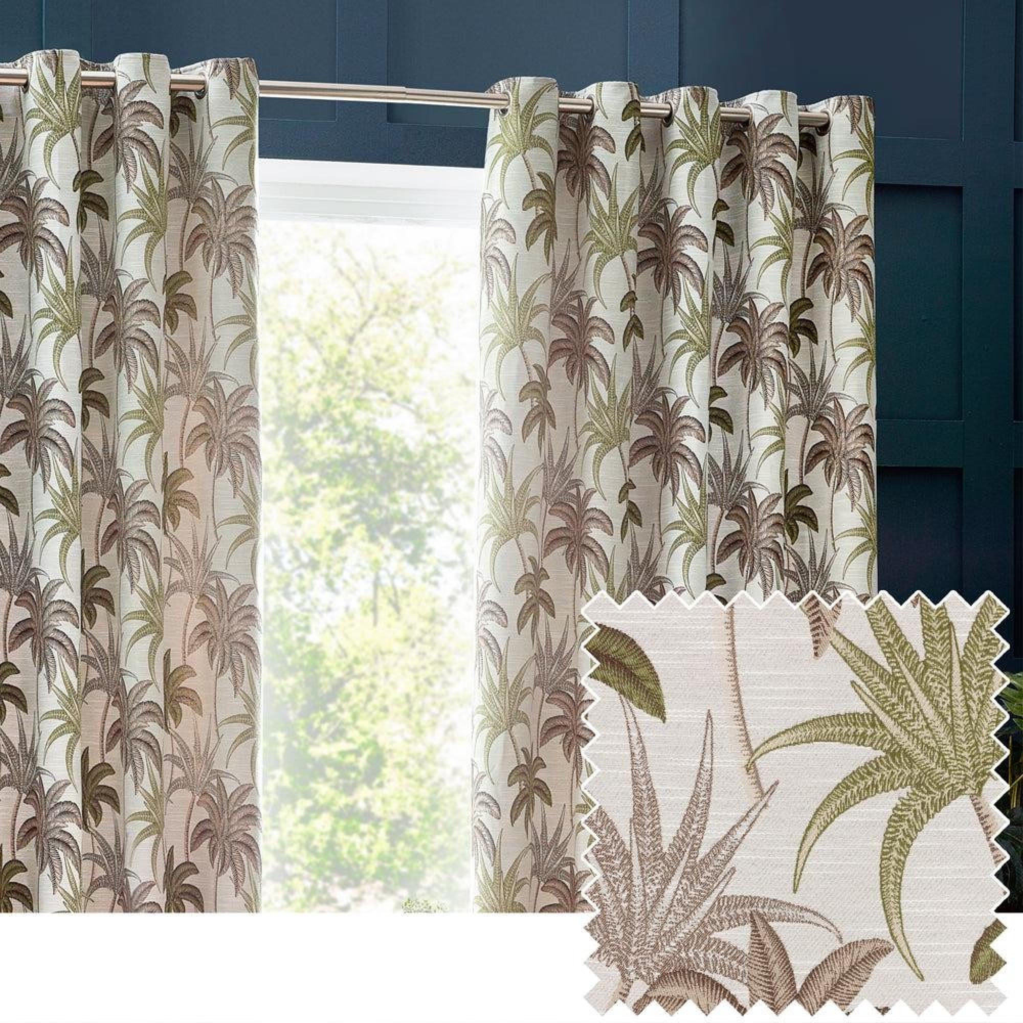Wylder Galapagos Green Eyelet Curtains