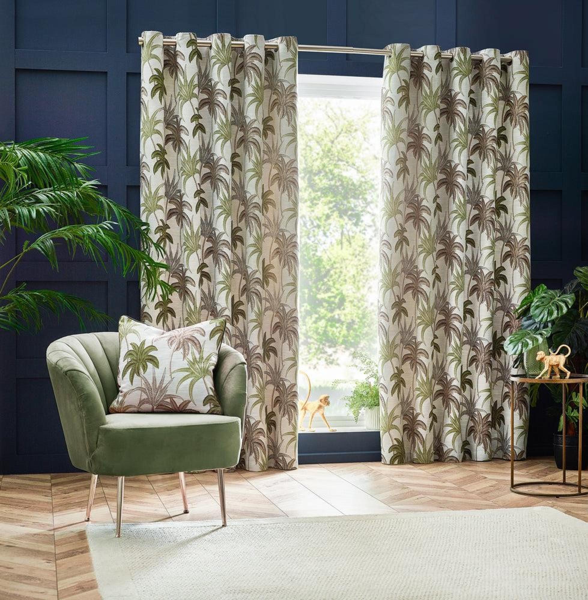 Wylder Galapagos Green Eyelet Curtains