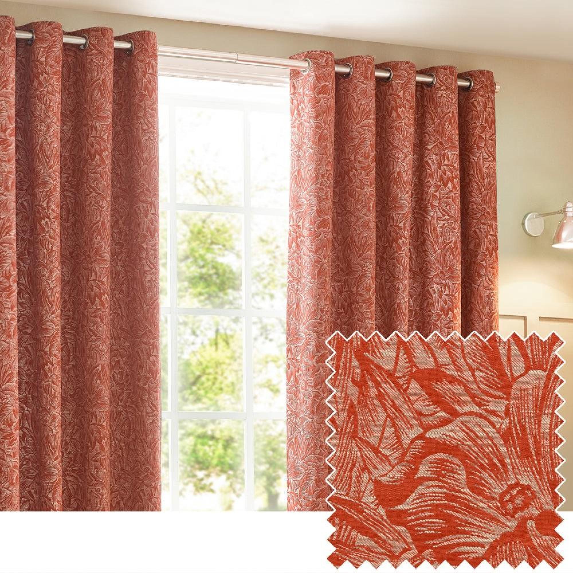 Wylder Grantley Brick Jacquard Eyelet Curtains