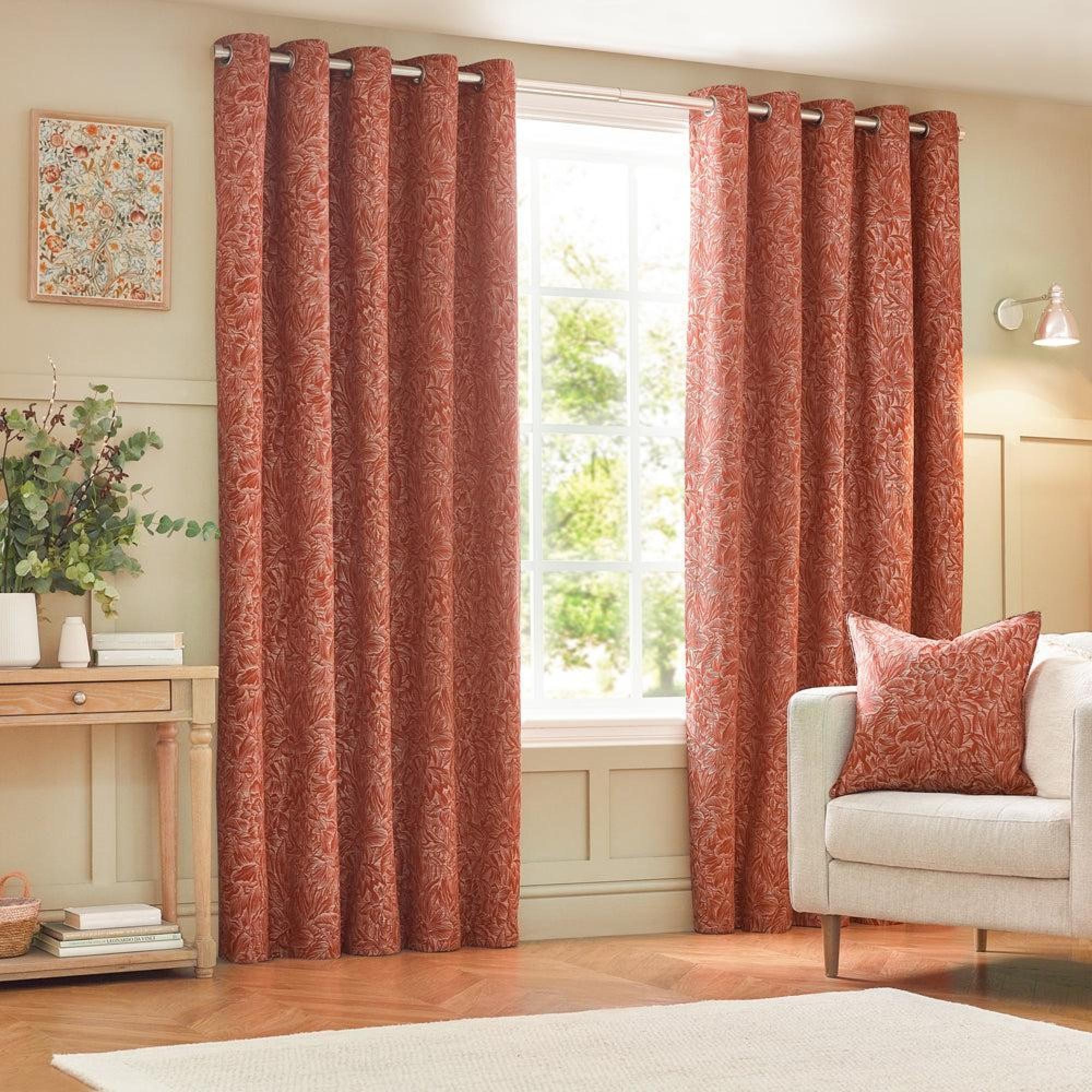 Wylder Grantley Brick Jacquard Eyelet Curtains