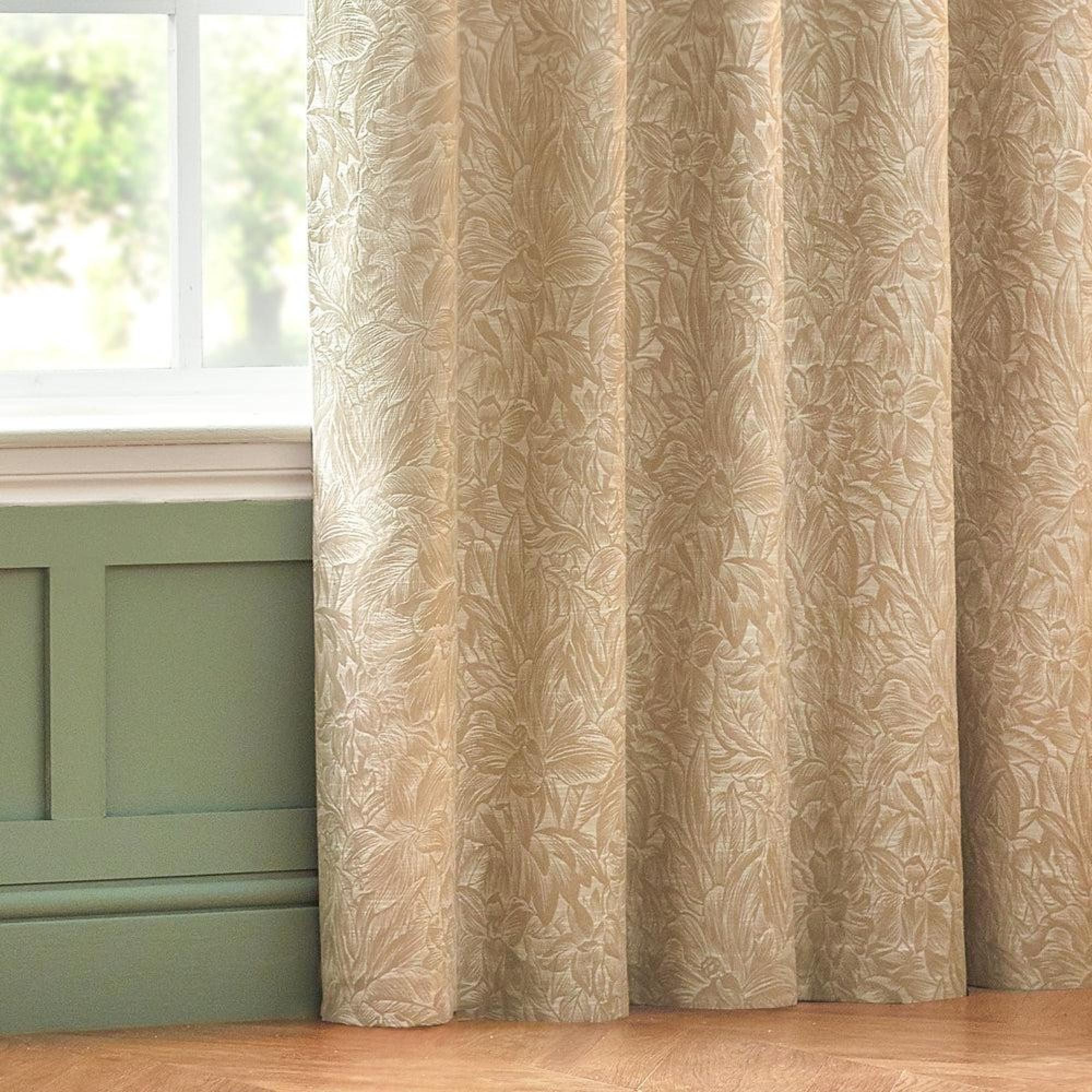 Wylder Grantley Natural Jacquard Eyelet Curtains
