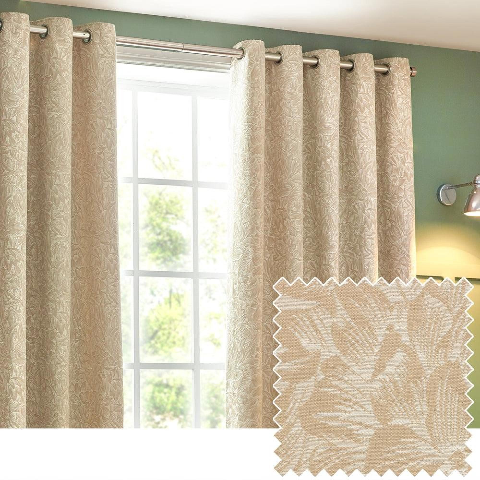 Wylder Grantley Natural Jacquard Eyelet Curtains