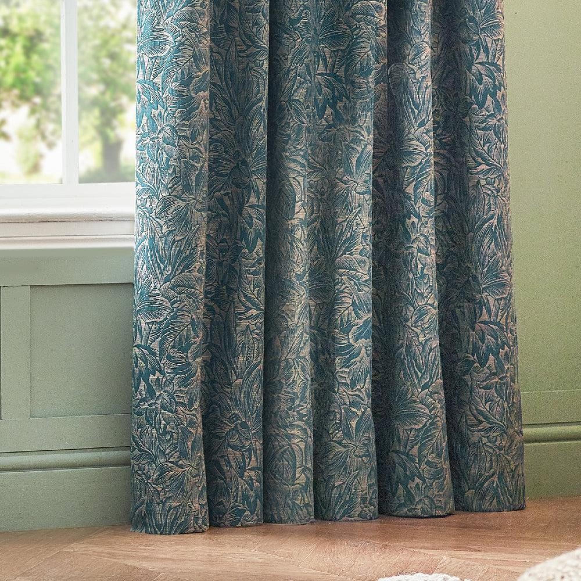 Wylder Grantley Wedgewood Jacquard Eyelet Curtains