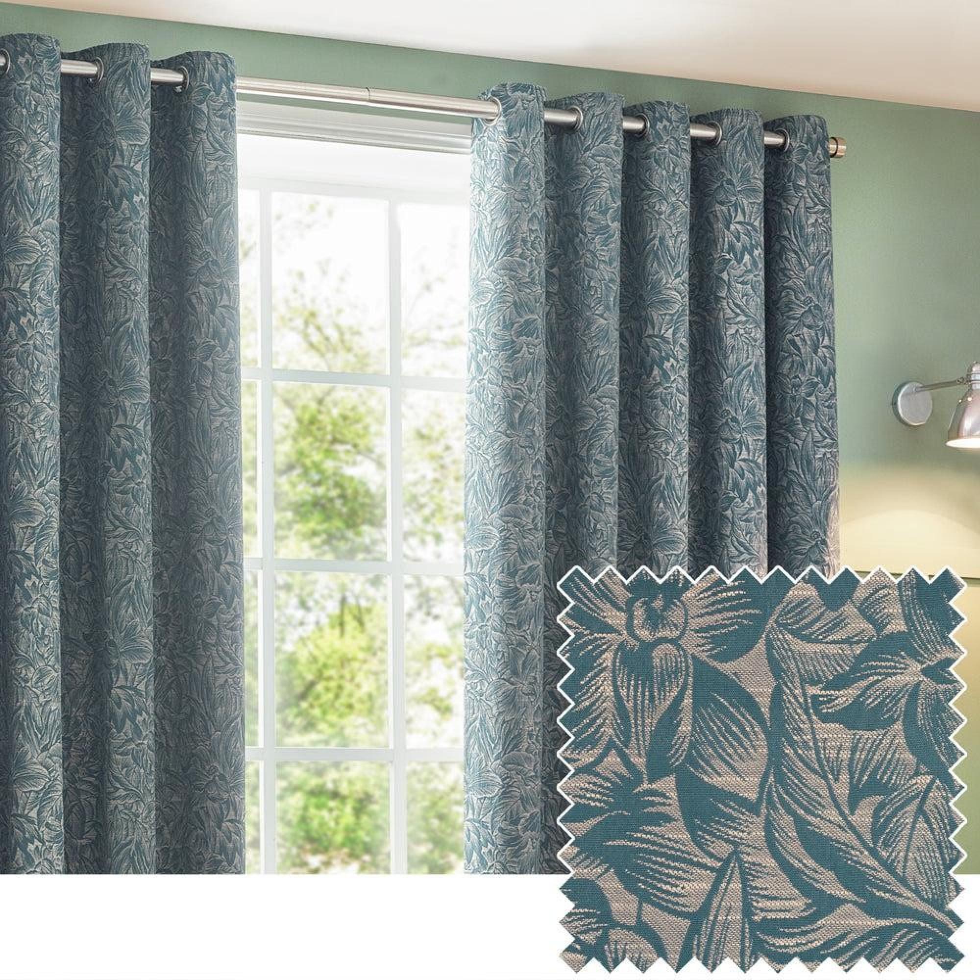 Wylder Grantley Wedgewood Jacquard Eyelet Curtains