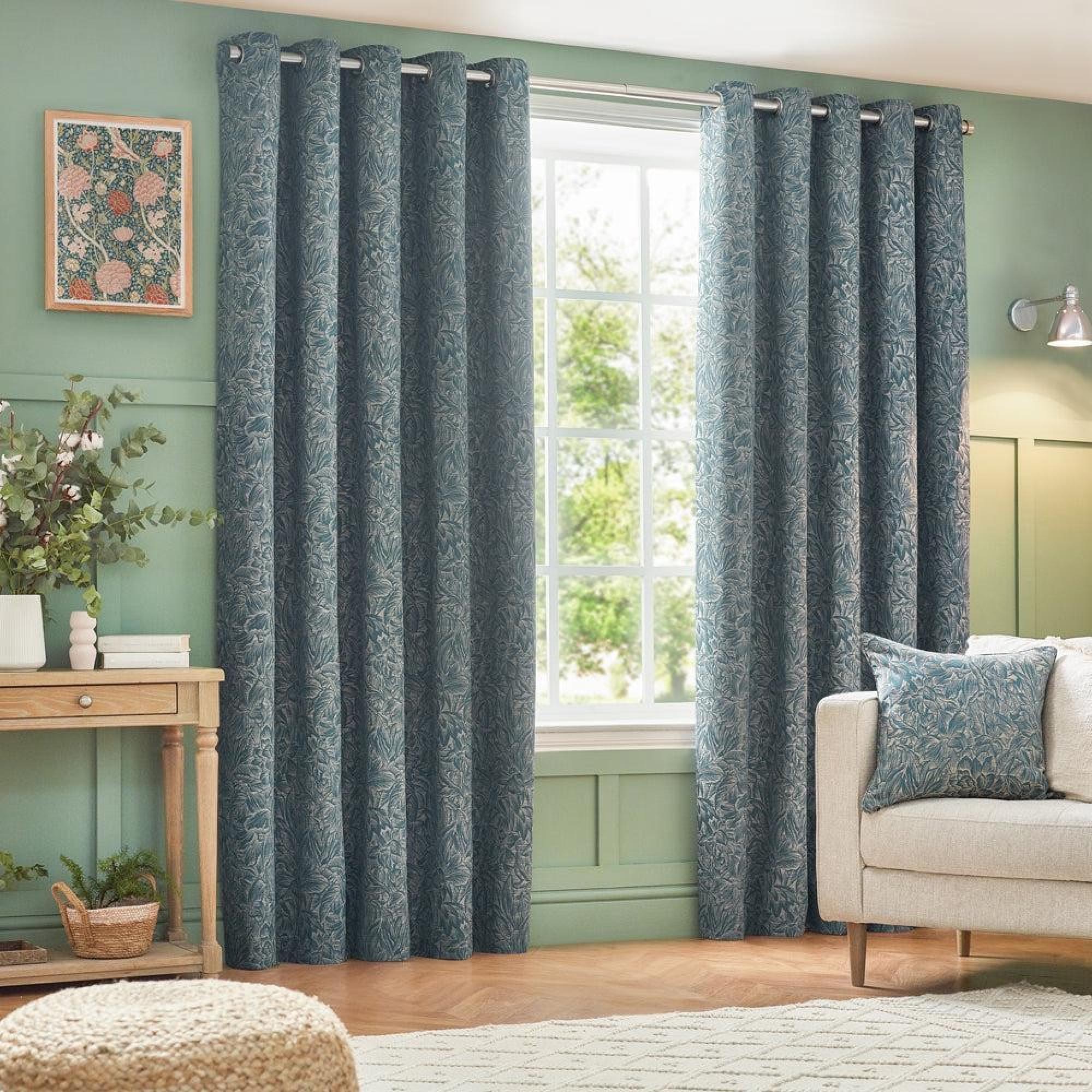 Wylder Grantley Wedgewood Jacquard Eyelet Curtains