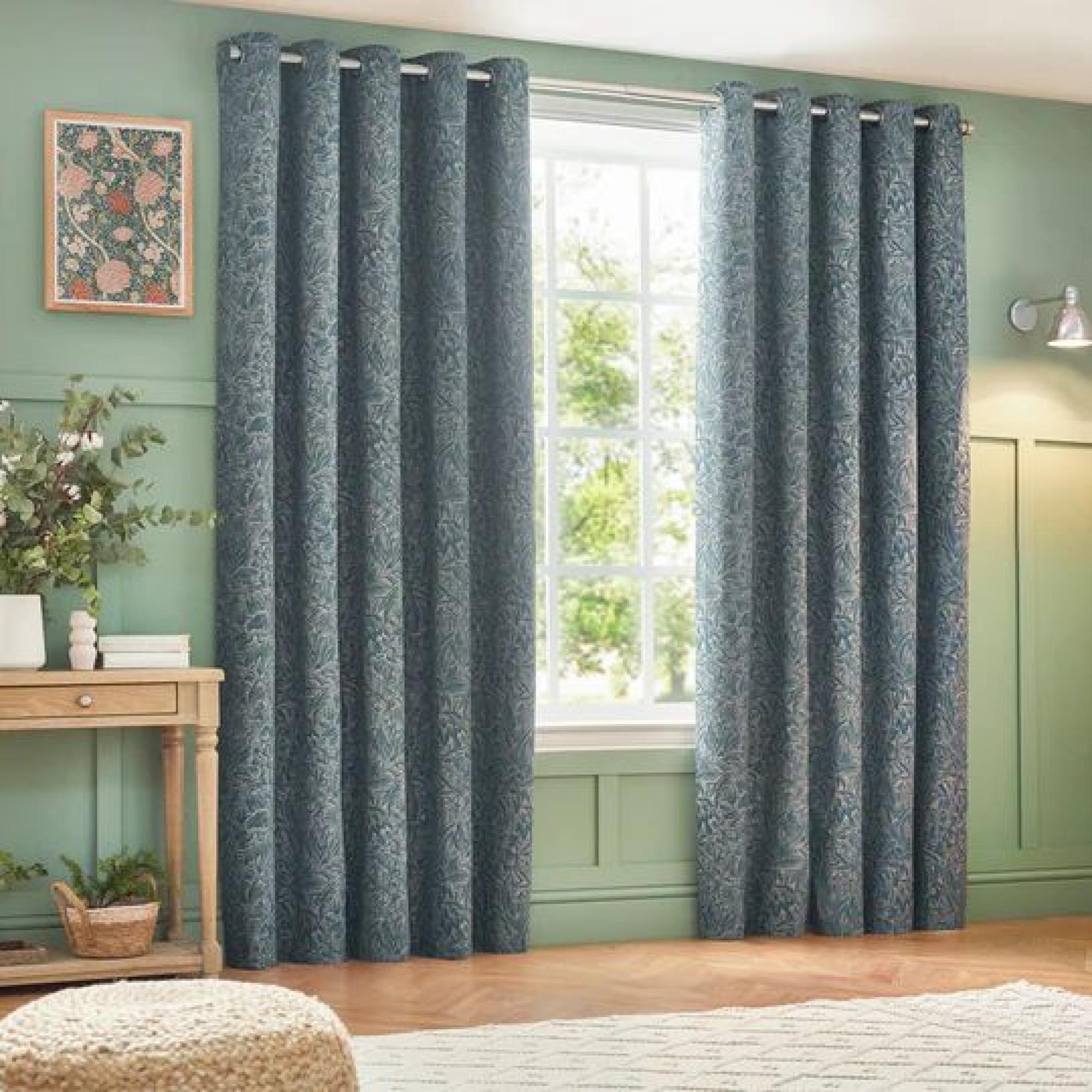Wylder Grantley Wedgewood Jacquard Eyelet Curtains