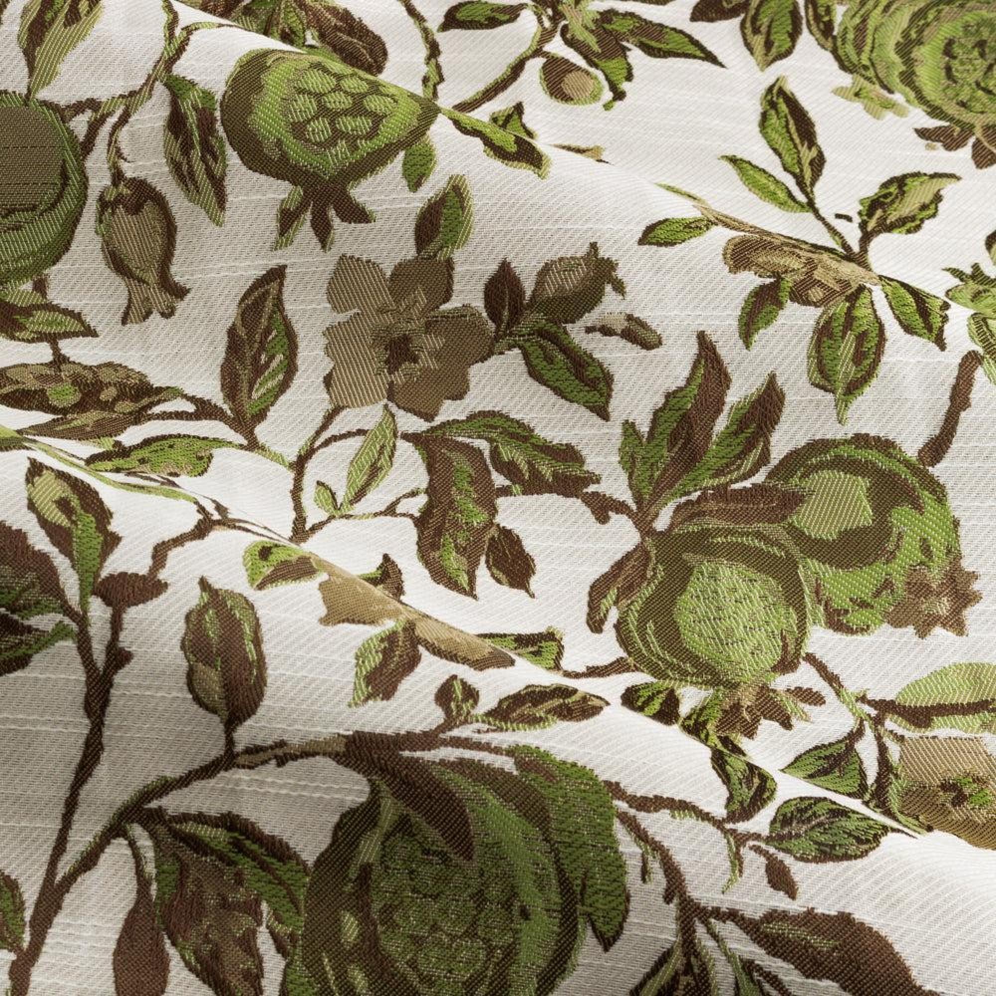 Wylder Pomegranate Green Pencil Pleat Curtains