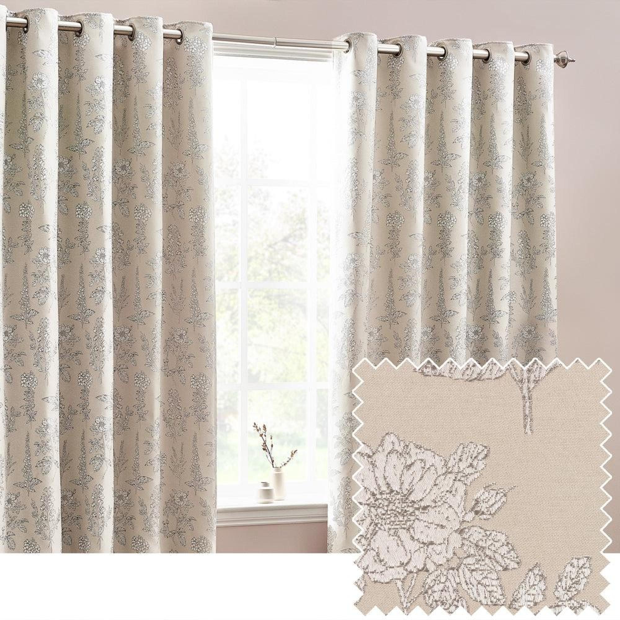 Wylder Sophia Natural Room Darkening Eyelet Curtains
