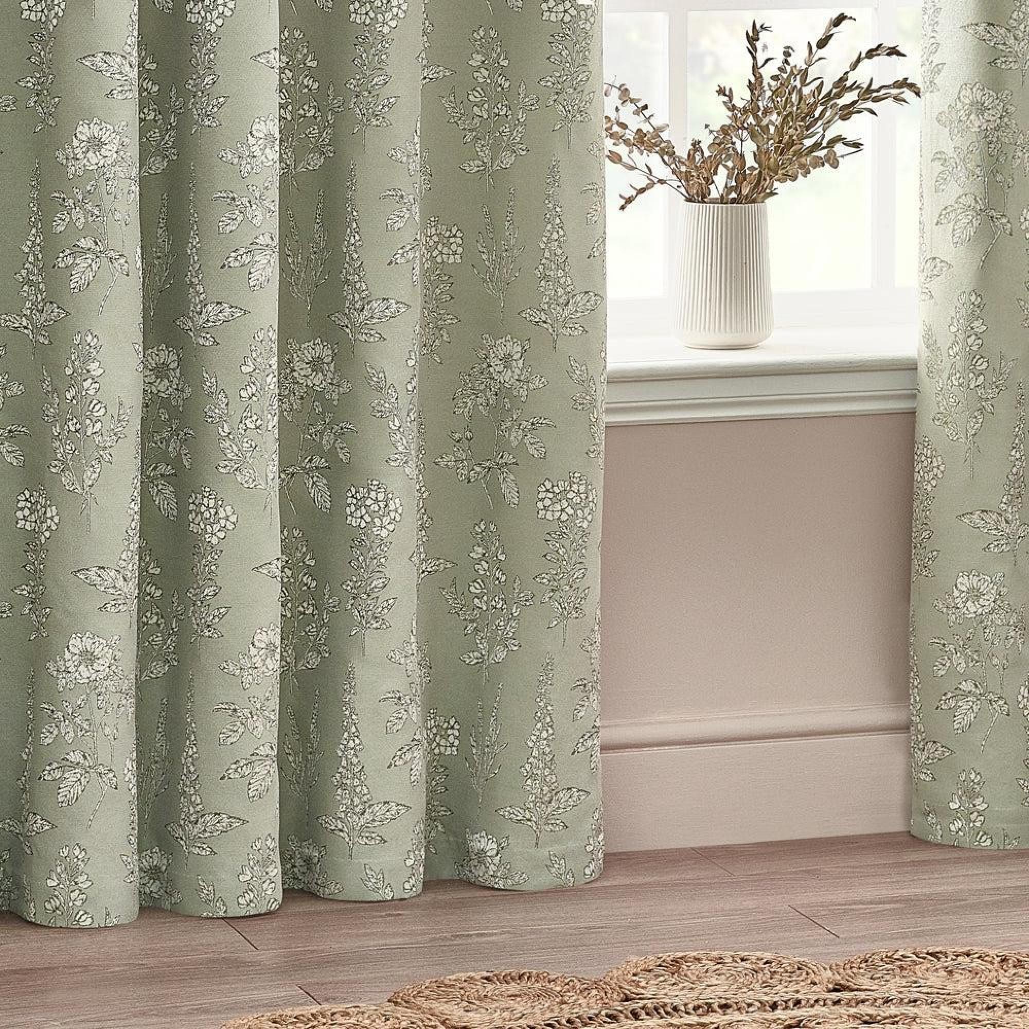 Wylder Sophia Sage Room Darkening Eyelet Curtains