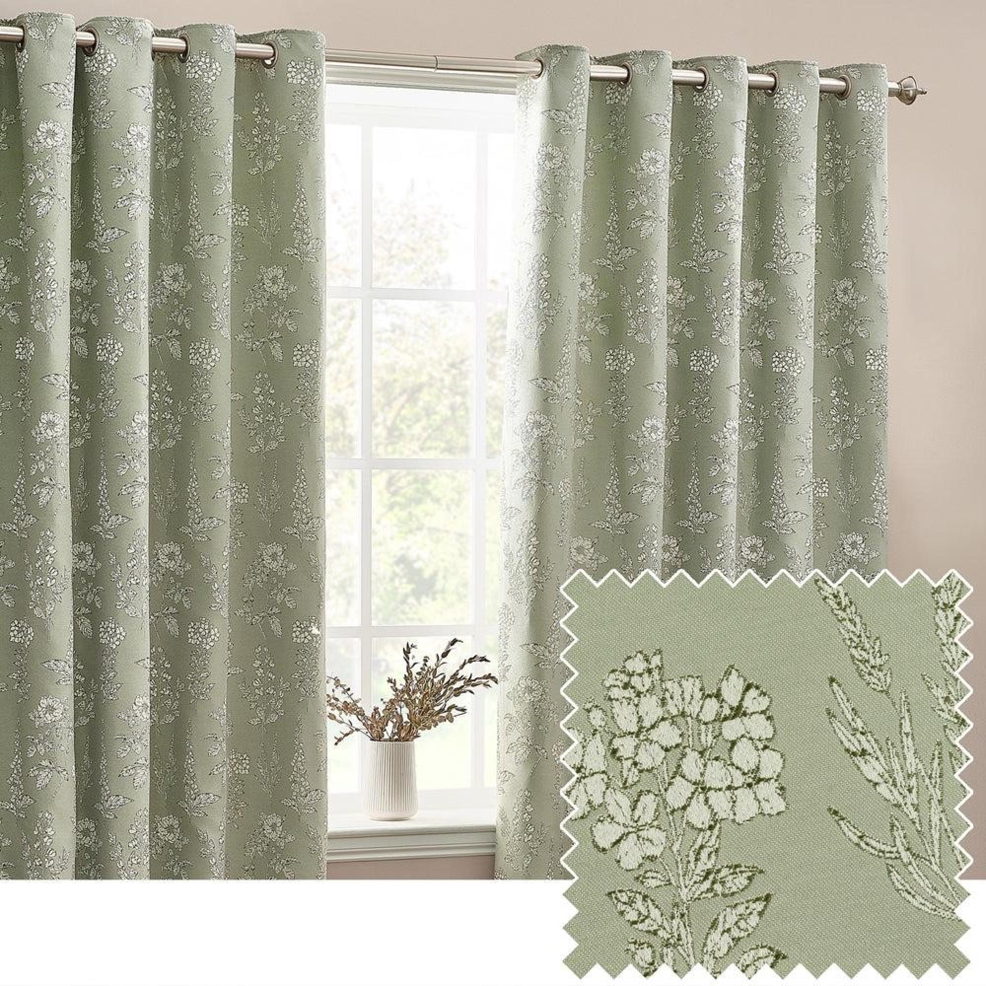 Wylder Sophia Sage Room Darkening Eyelet Curtains