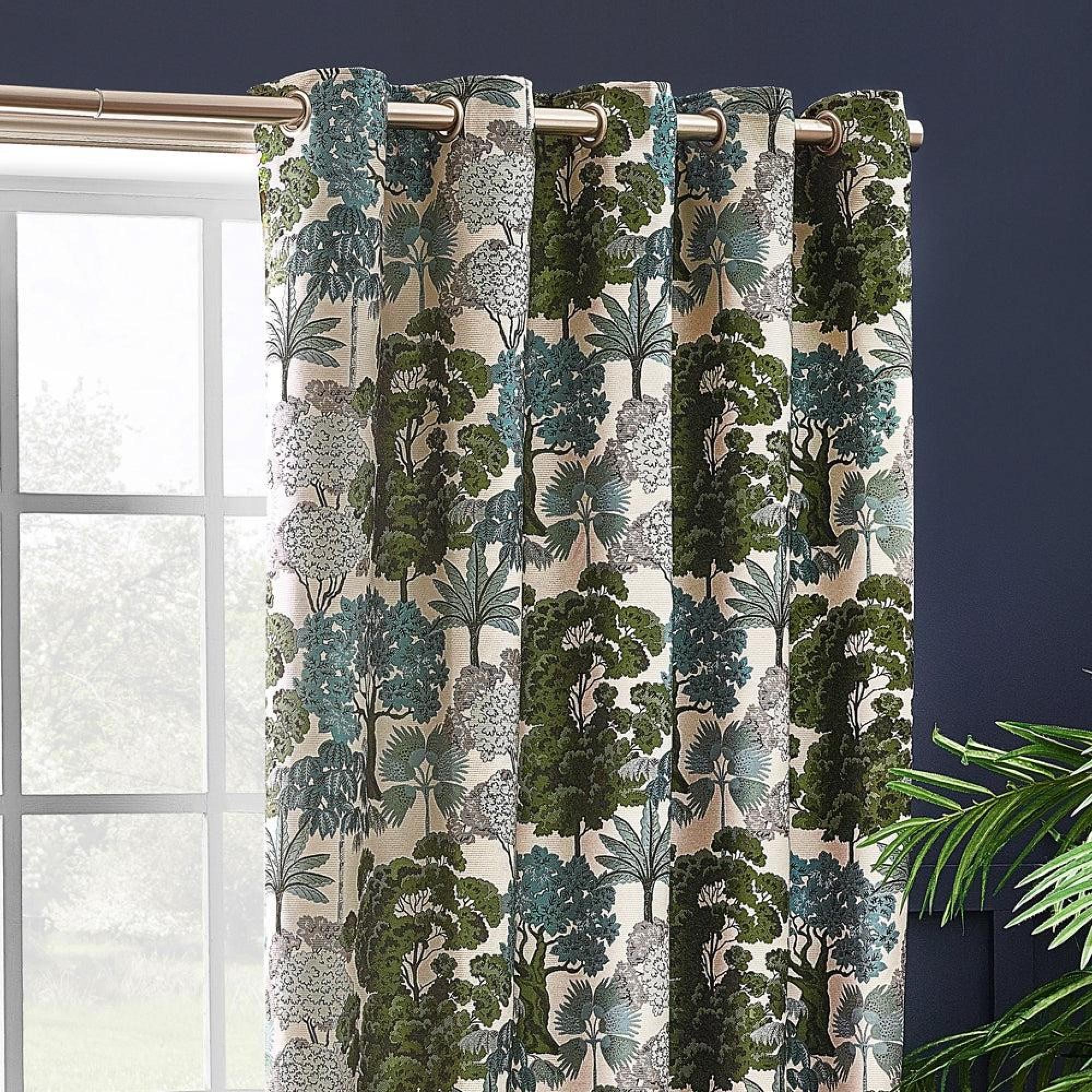 Wylder Woodlands Green Room Darkening Eyelet Curtains