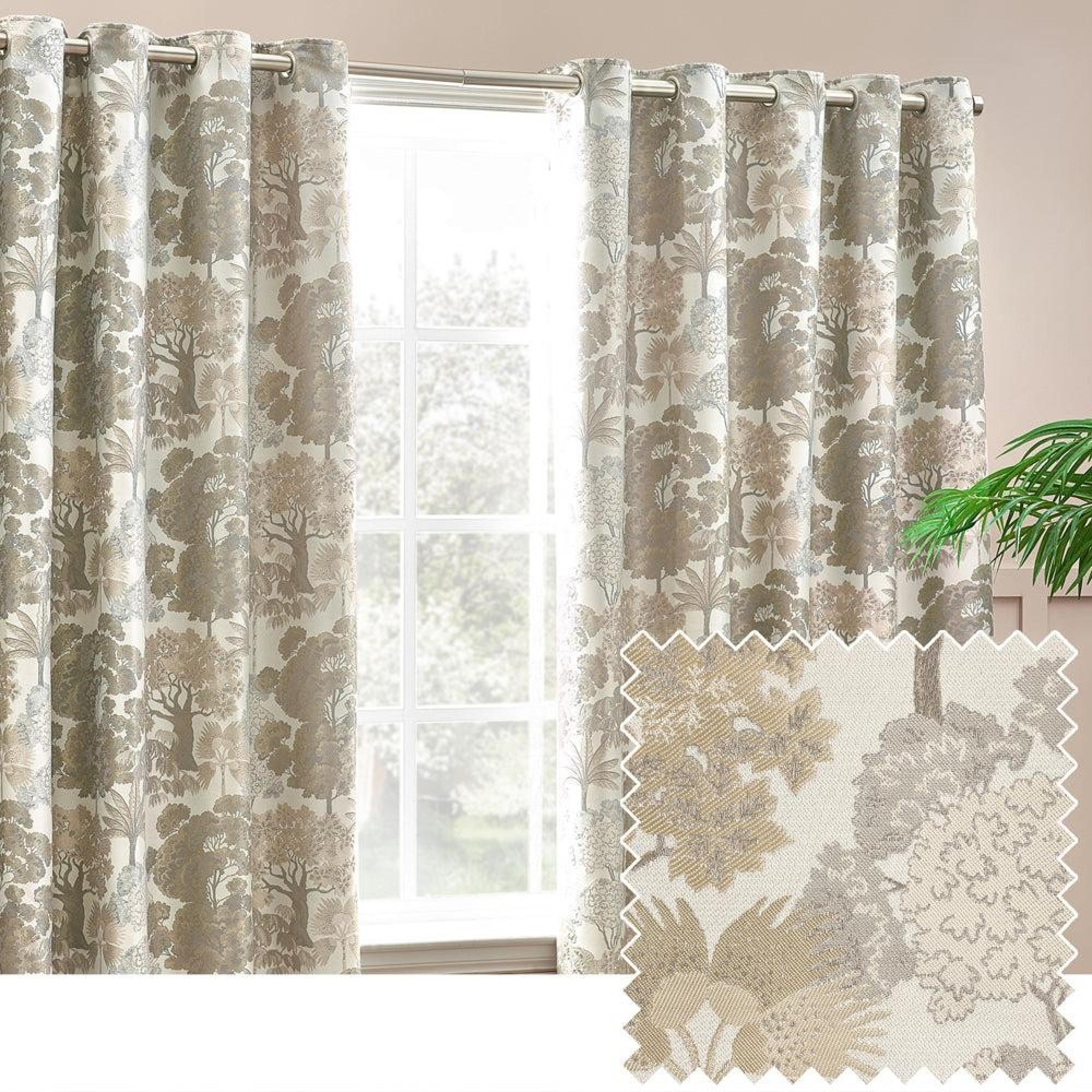 Wylder Woodlands Natural Room Darkening Eyelet Curtains