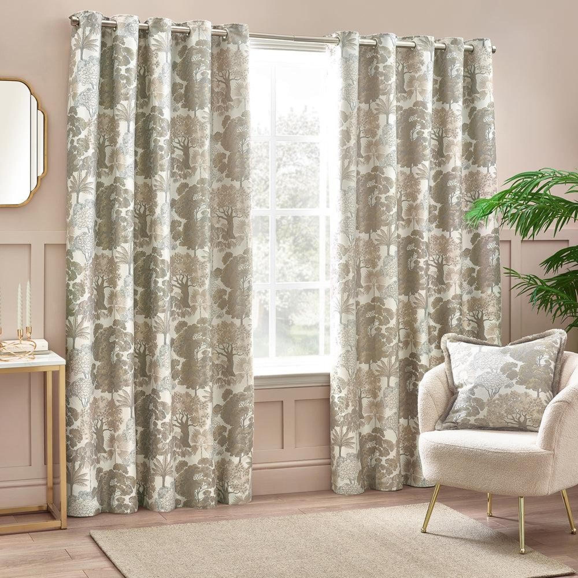 Wylder Woodlands Natural Room Darkening Eyelet Curtains