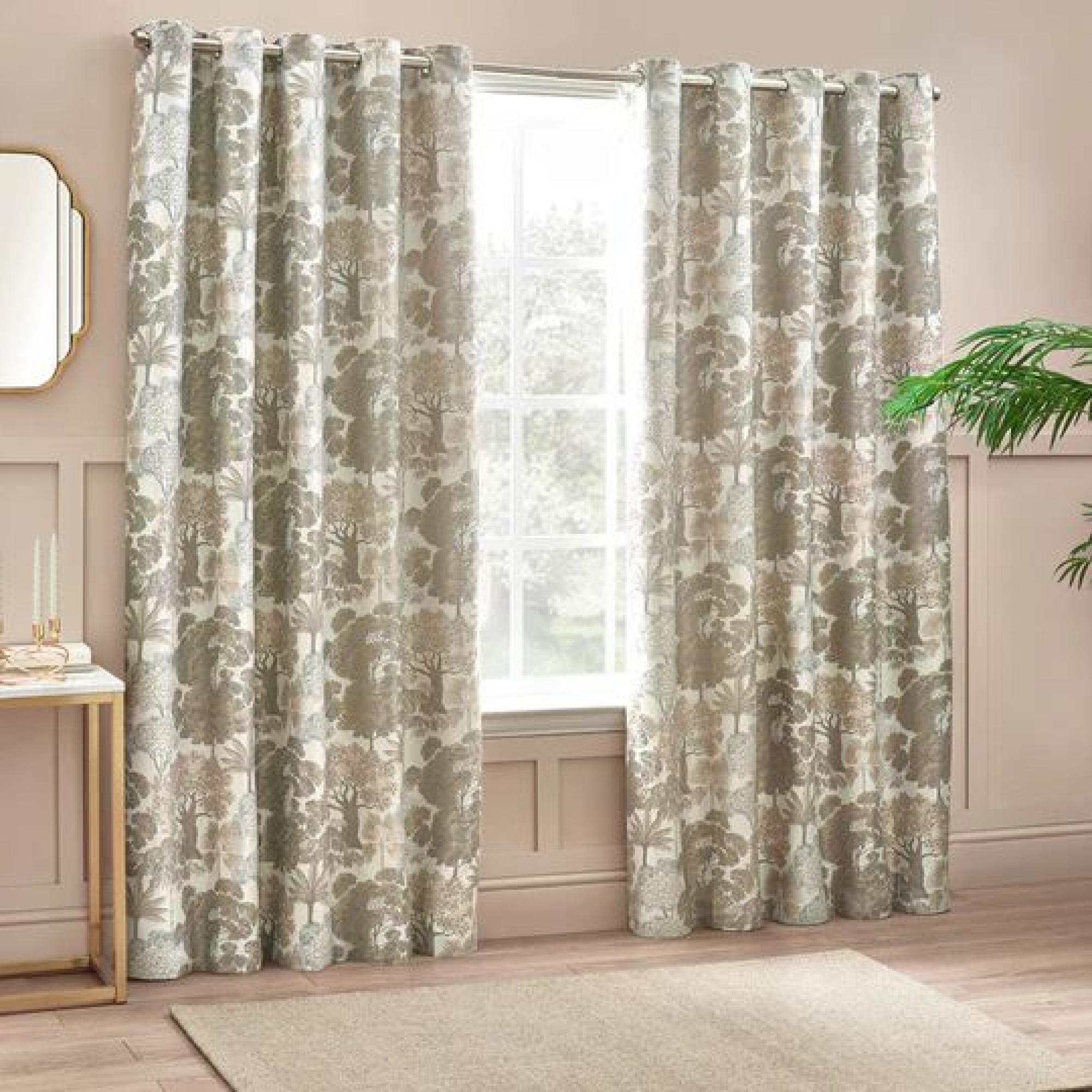 Wylder Woodlands Natural Room Darkening Eyelet Curtains
