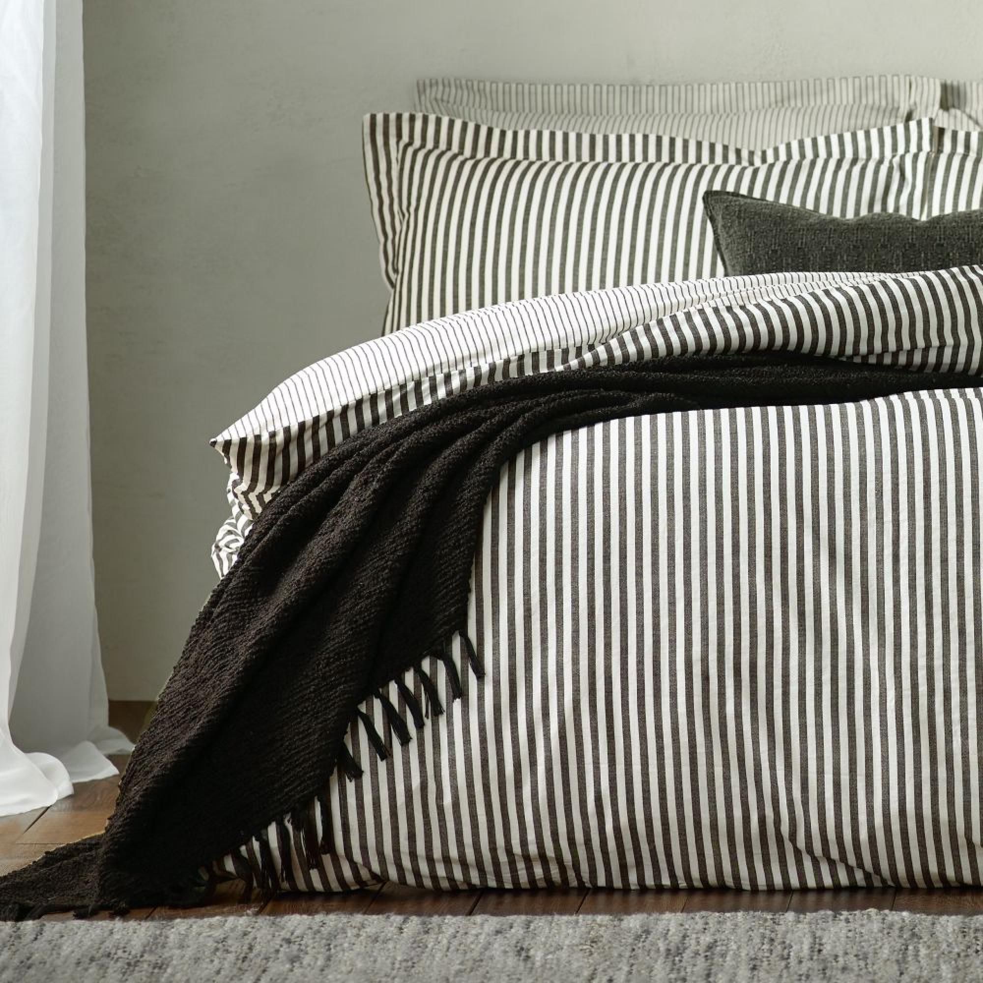 Yard Hebden Melange Black Stripe Duvet Cover Set
