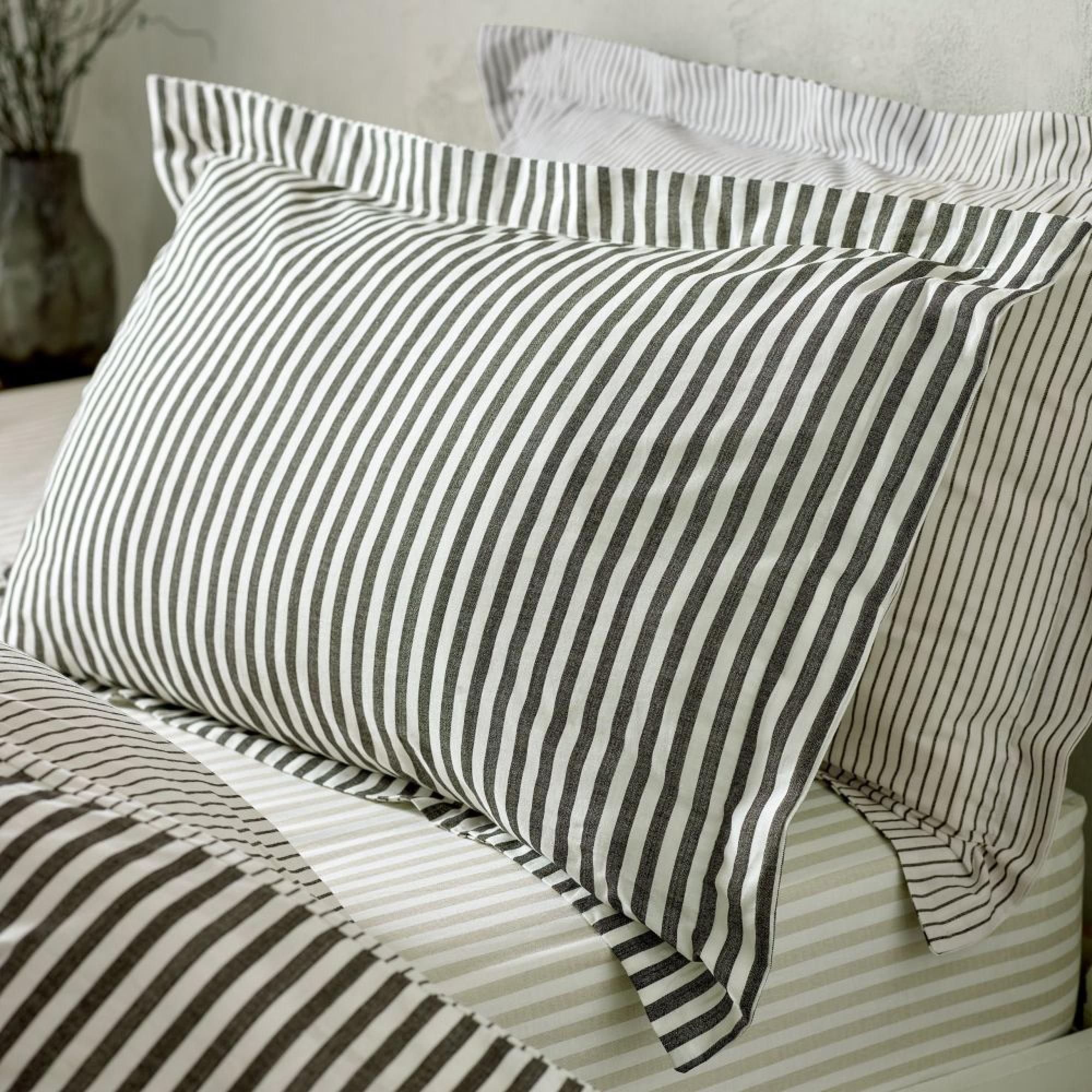 Yard Hebden Melange Black Stripe Duvet Cover Set