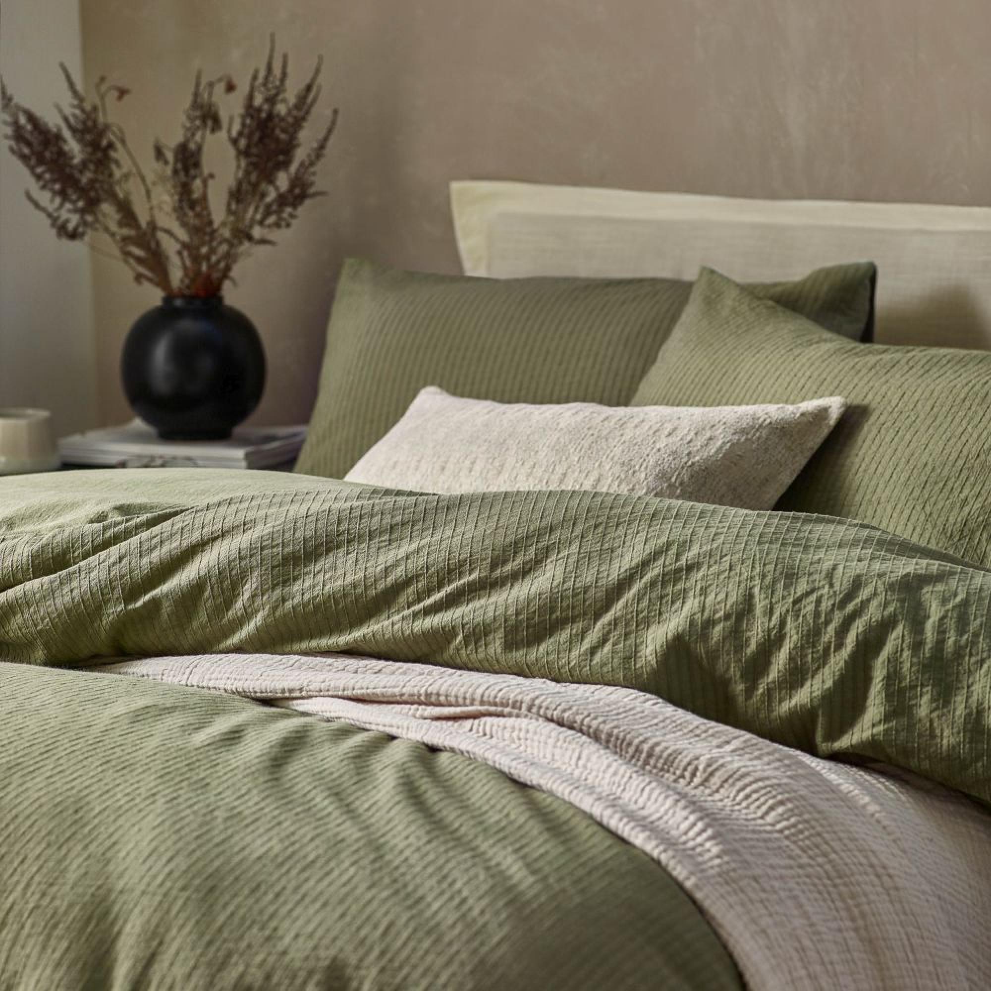 Yard Malton Forest Green Stripe Duvet Cover Set