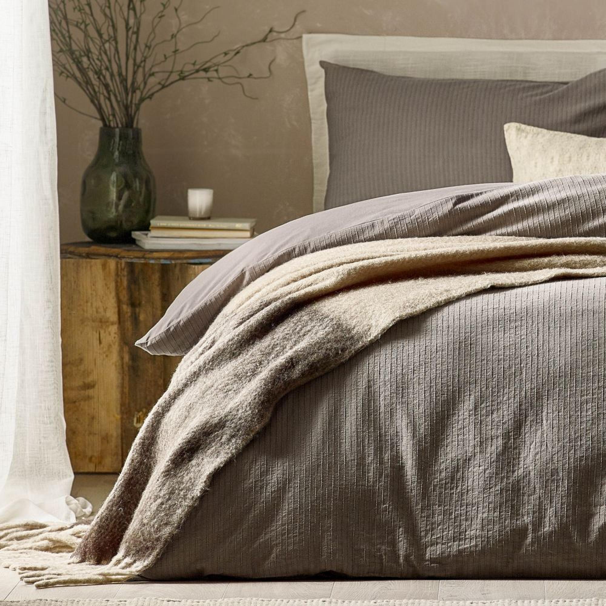 Yard Malton Mole Grey Stripe Duvet Cover Set