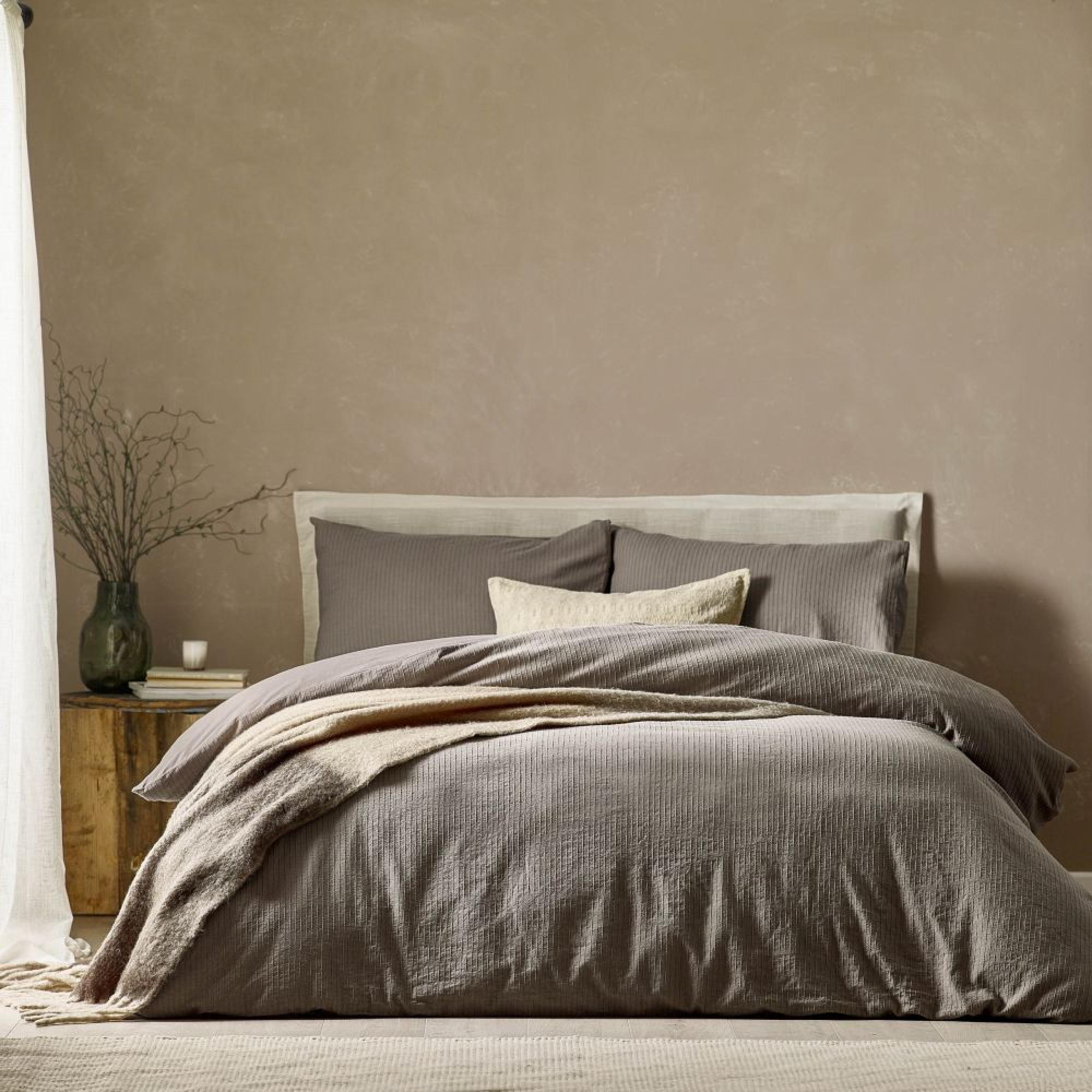 Yard Malton Mole Grey Stripe Duvet Cover Set