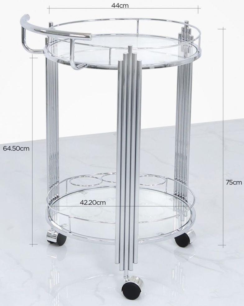 Cohen Drinks Trolley - Glass and Chrome