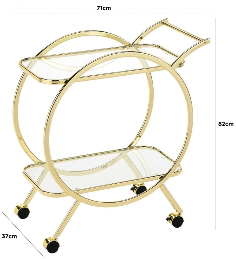 Harry Drink Trolley - Glass and Gold