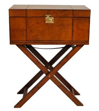 Mysore Handcrafted Cognac Bar with Stand with Lift Top Lid