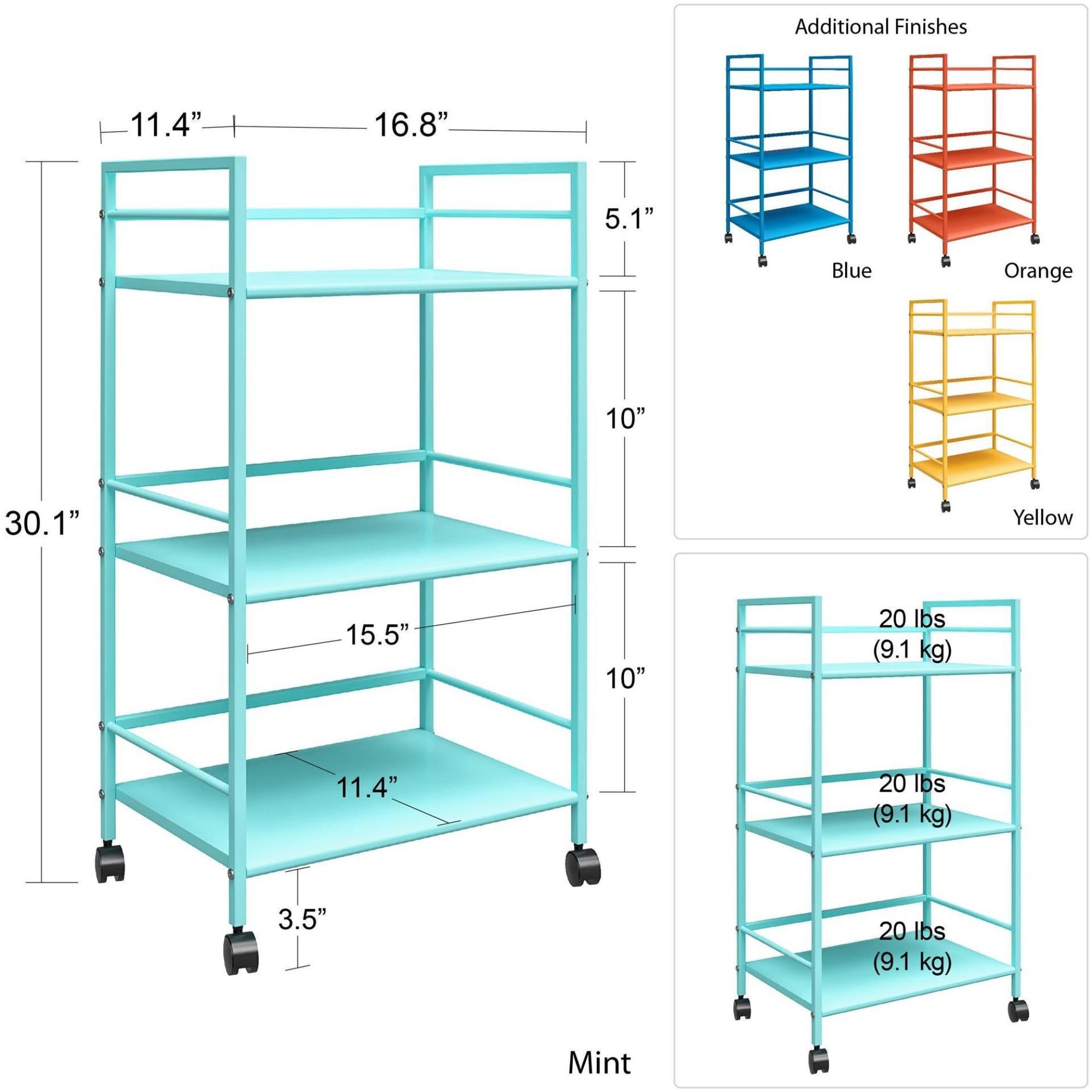 Novogratz Cache Rolling Cart - Blue - 7741810COMNUK