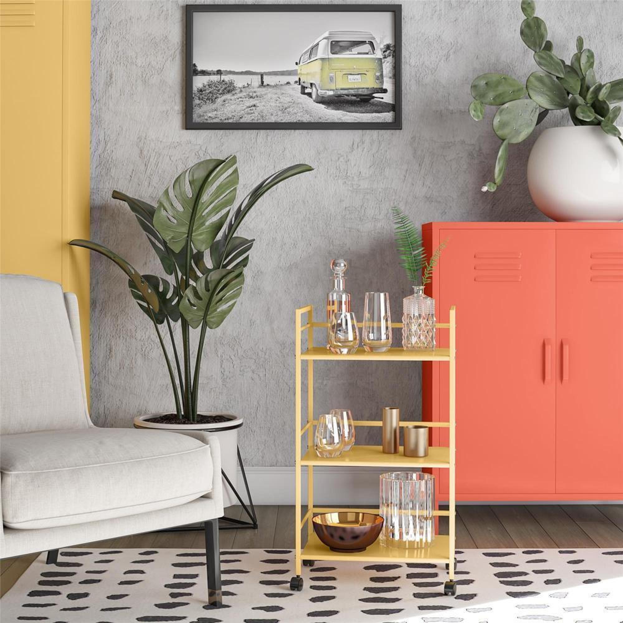 Novogratz Cache Rolling Cart - Yellow - 7741814COMNUK