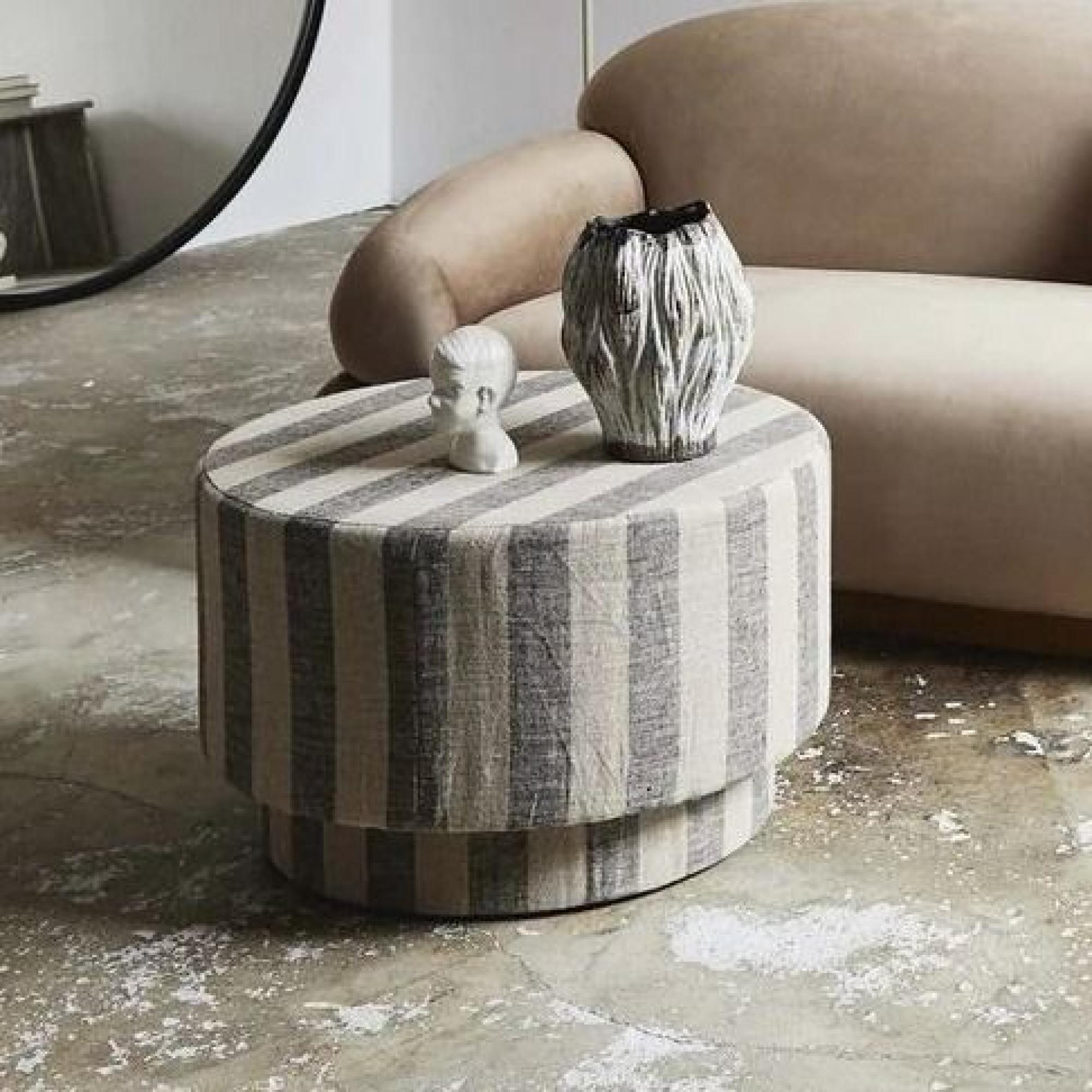 Ladoga Pouf - 68cm - Natural Fabric