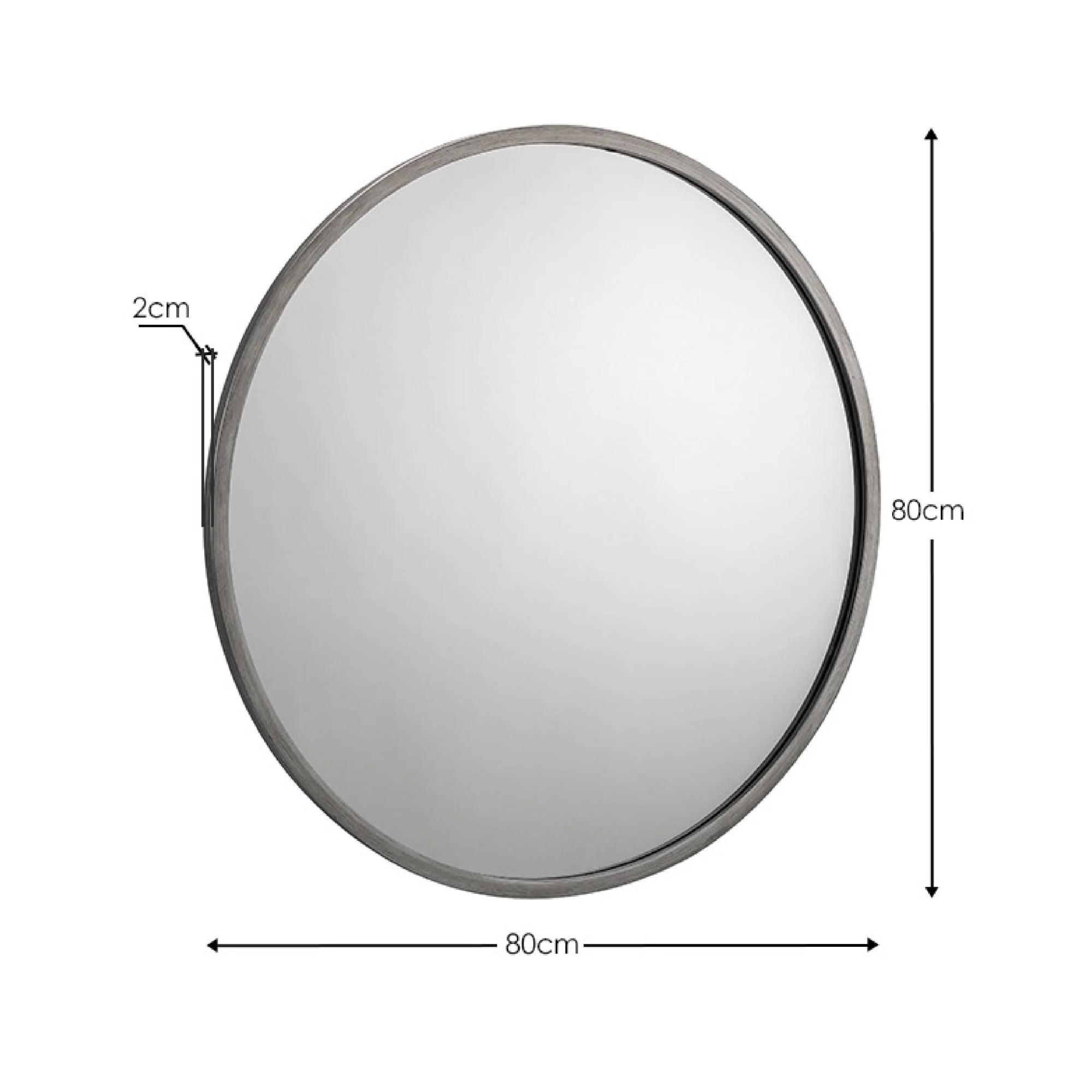 Octave Wall Mirror - Round - Pewter