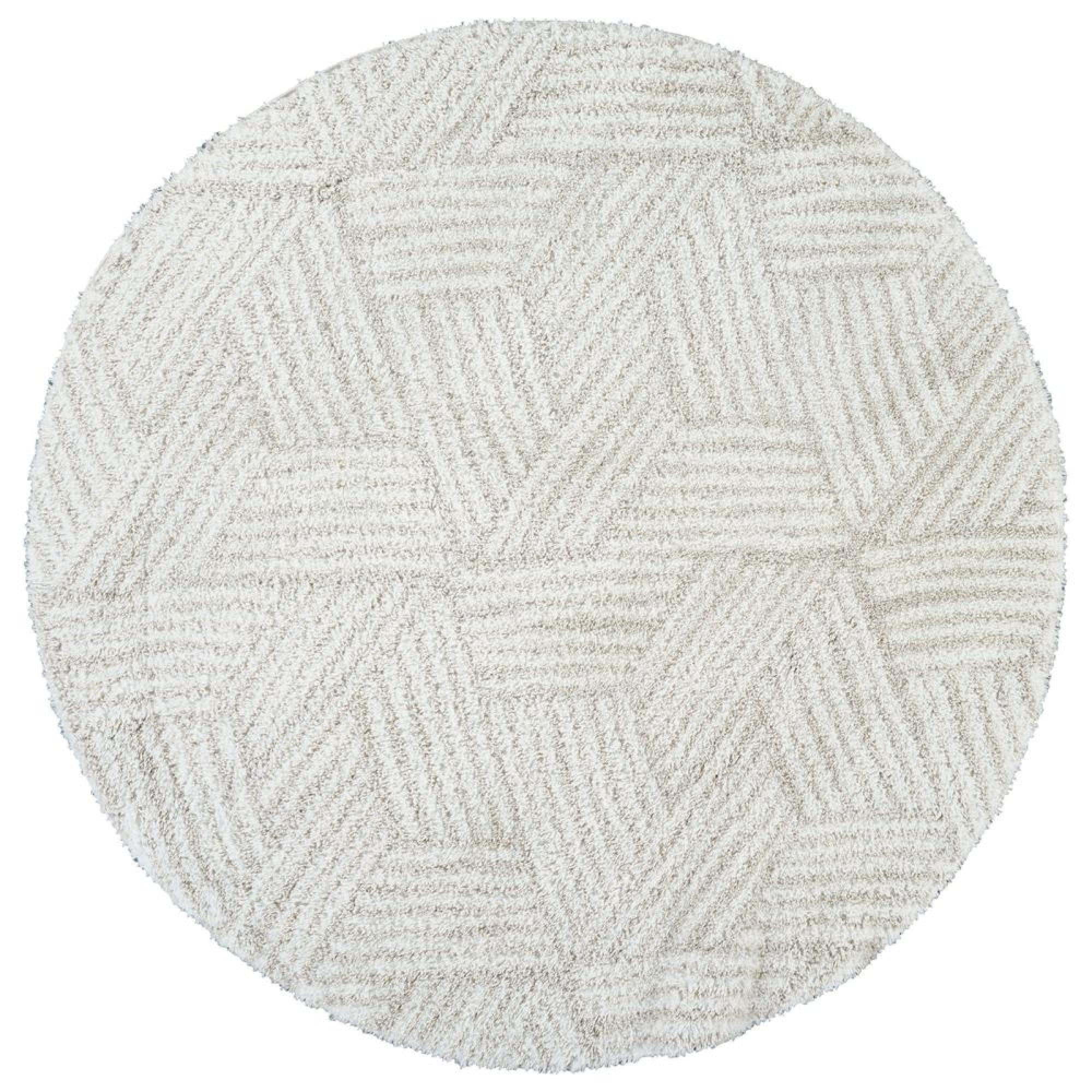 Cloudy Round Rug - High Pile Shaggy - CDG2319 - Beige - Sizes Available