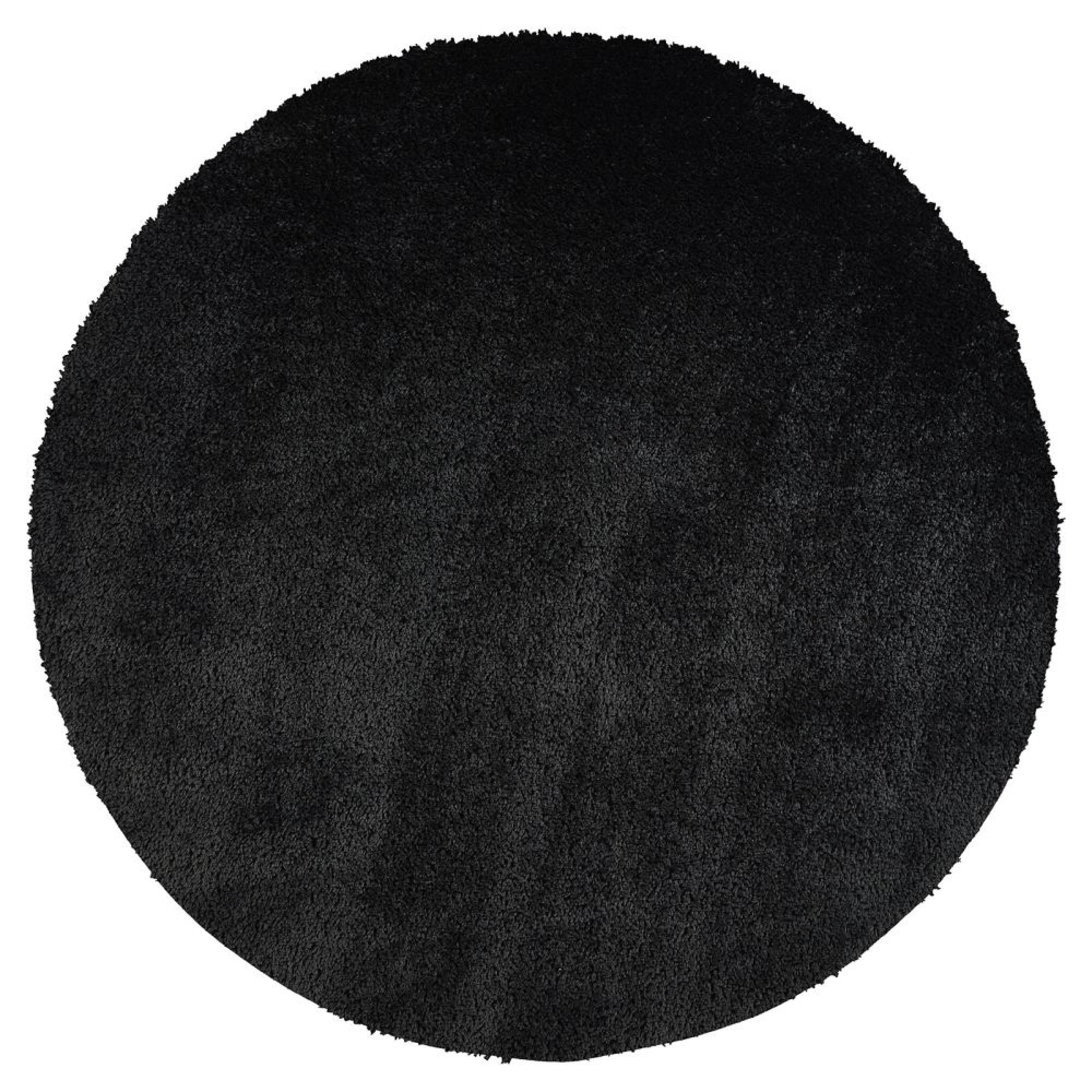 Cloudy Round Rug - High Pile Shaggy - Black - Sizes Available