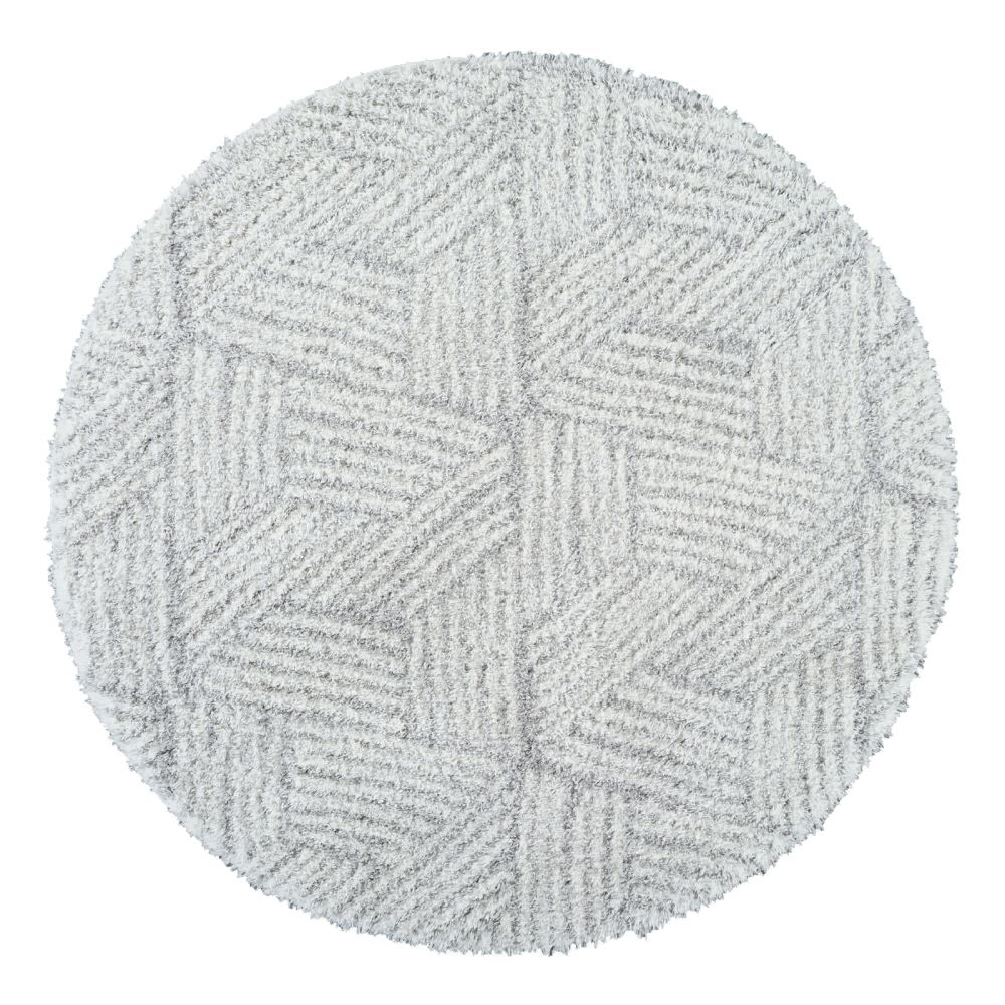 Cloudy Round Rug - High Pile Shaggy - CDG2320 - Grey - Sizes Available
