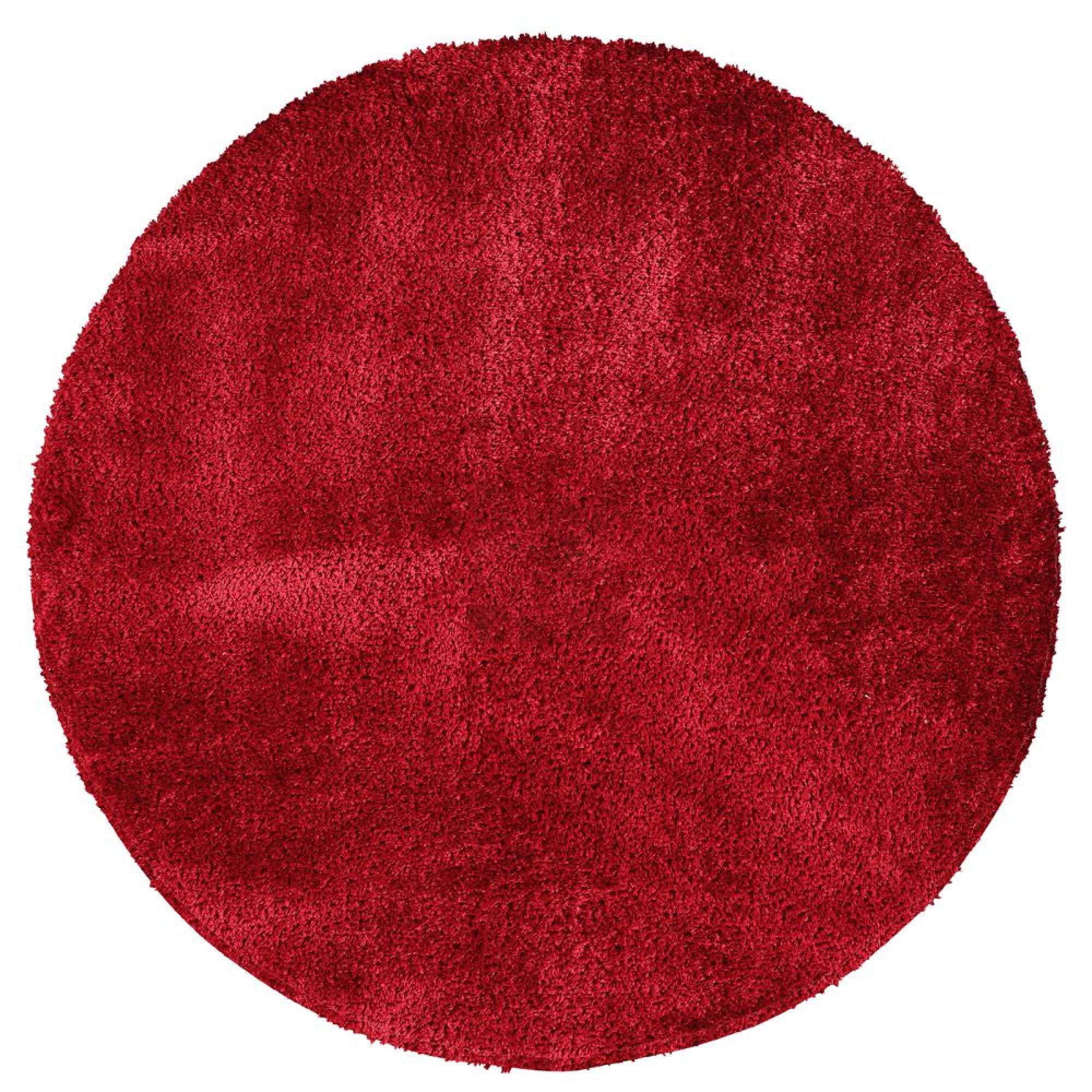 Cloudy Round Rug - High Pile Shaggy - Red - Sizes Available