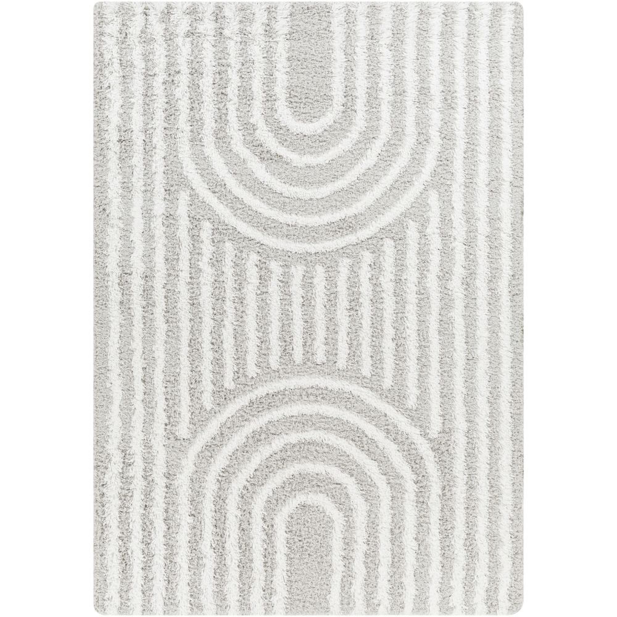 Urban Rug - Shaggy Modern Plush Pile - Light Grey - Sizes Available