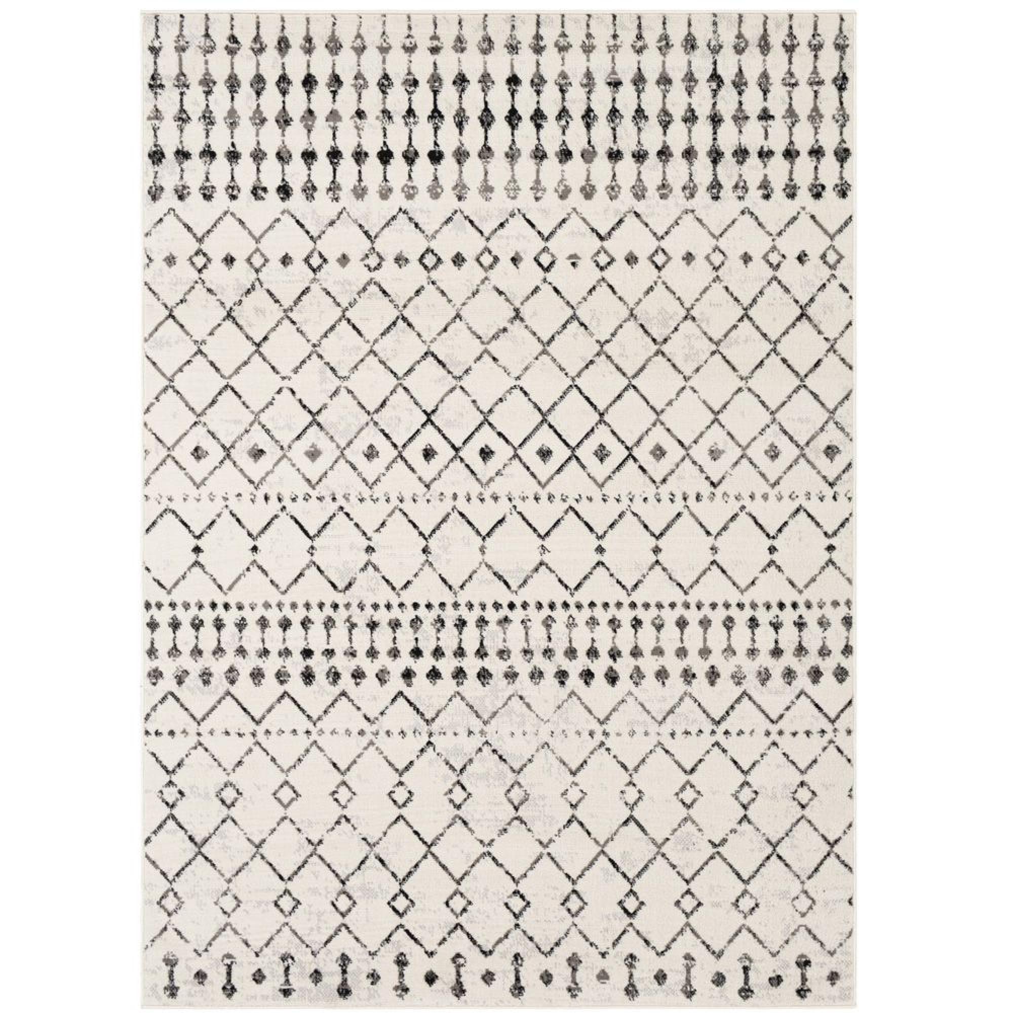 Pisa Rug - Geometric Berber - Black & Grey - Sizes Available