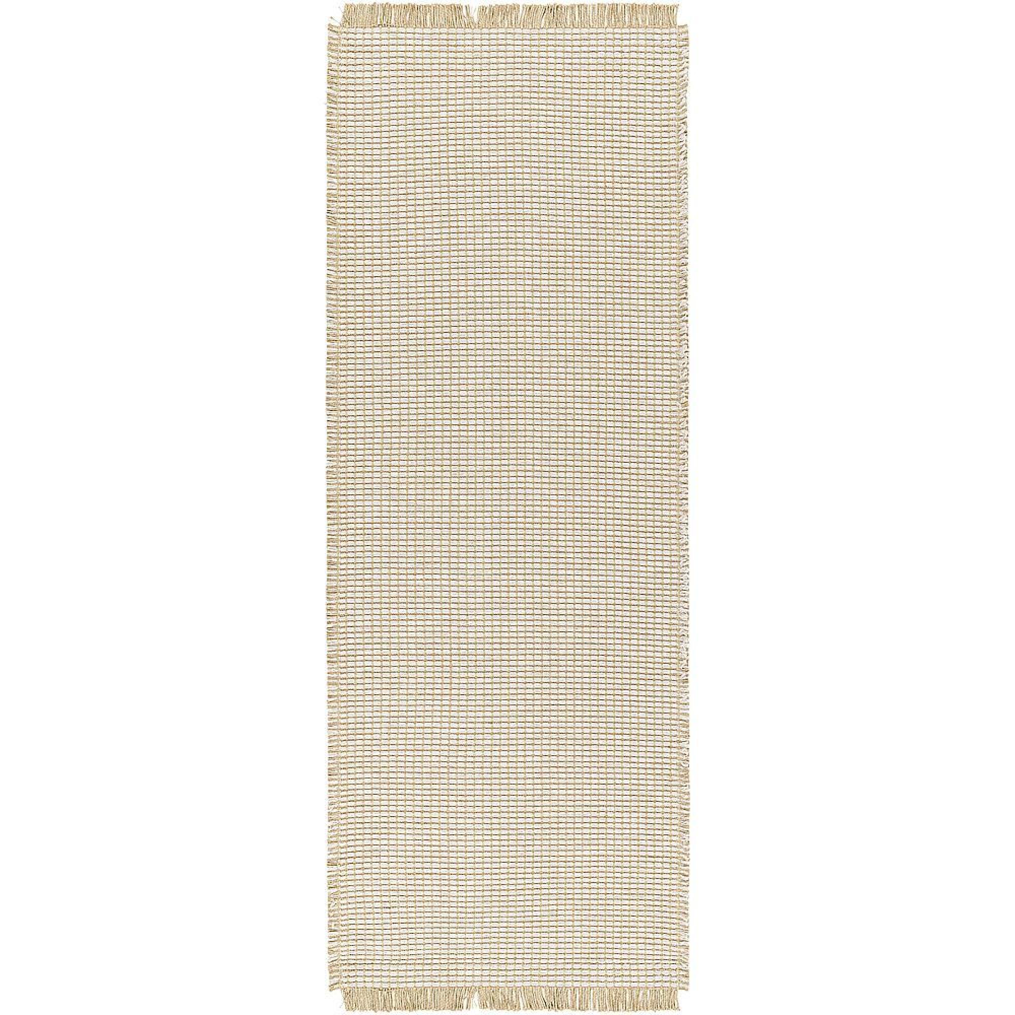 Kimi Runner - Solid & Border Boho Jute - BOKM2302 - Brown - 80cm x 220cm