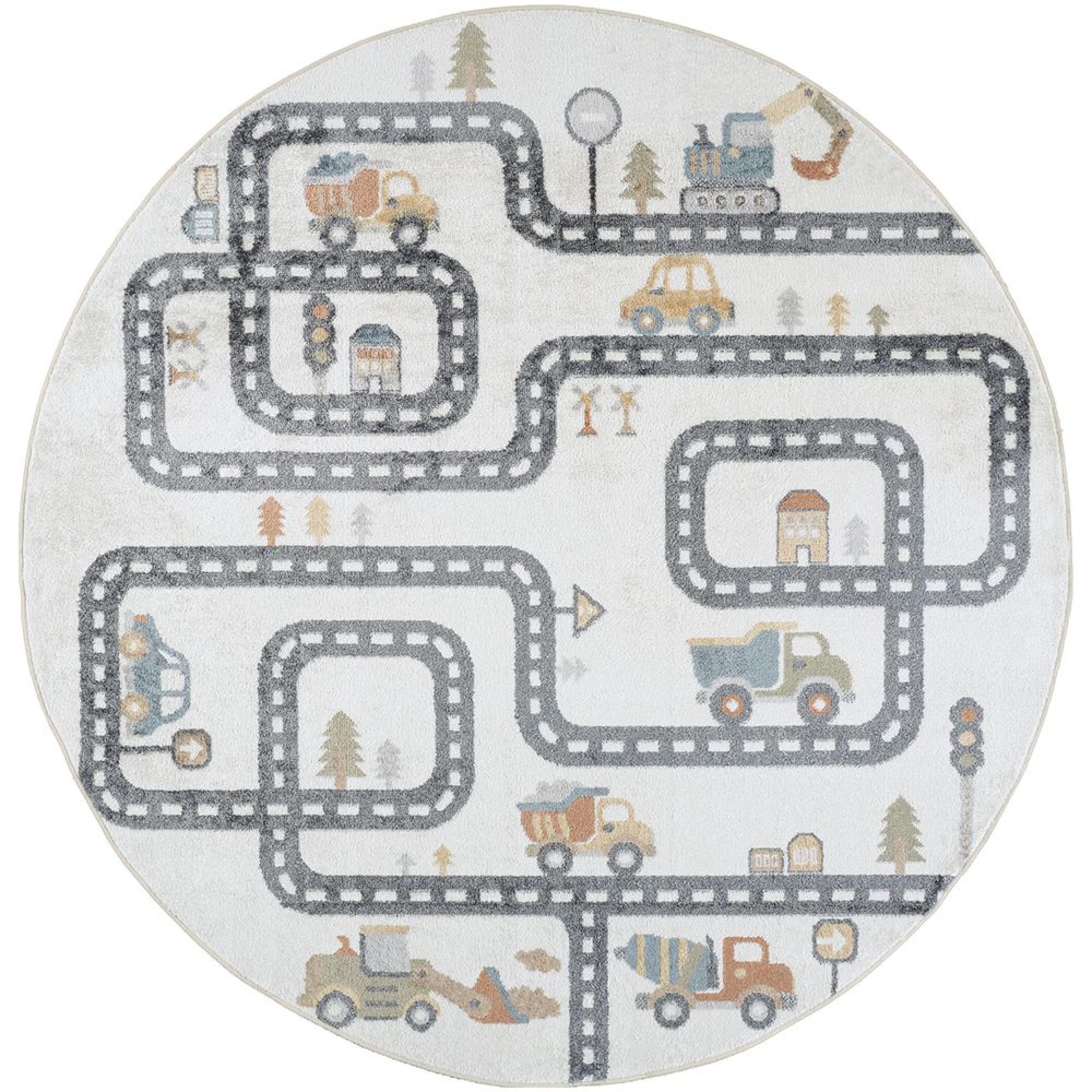 Lillian Round Kids Rug - Machine Washable - LLL2347 - Beige - 160cm x 160cm