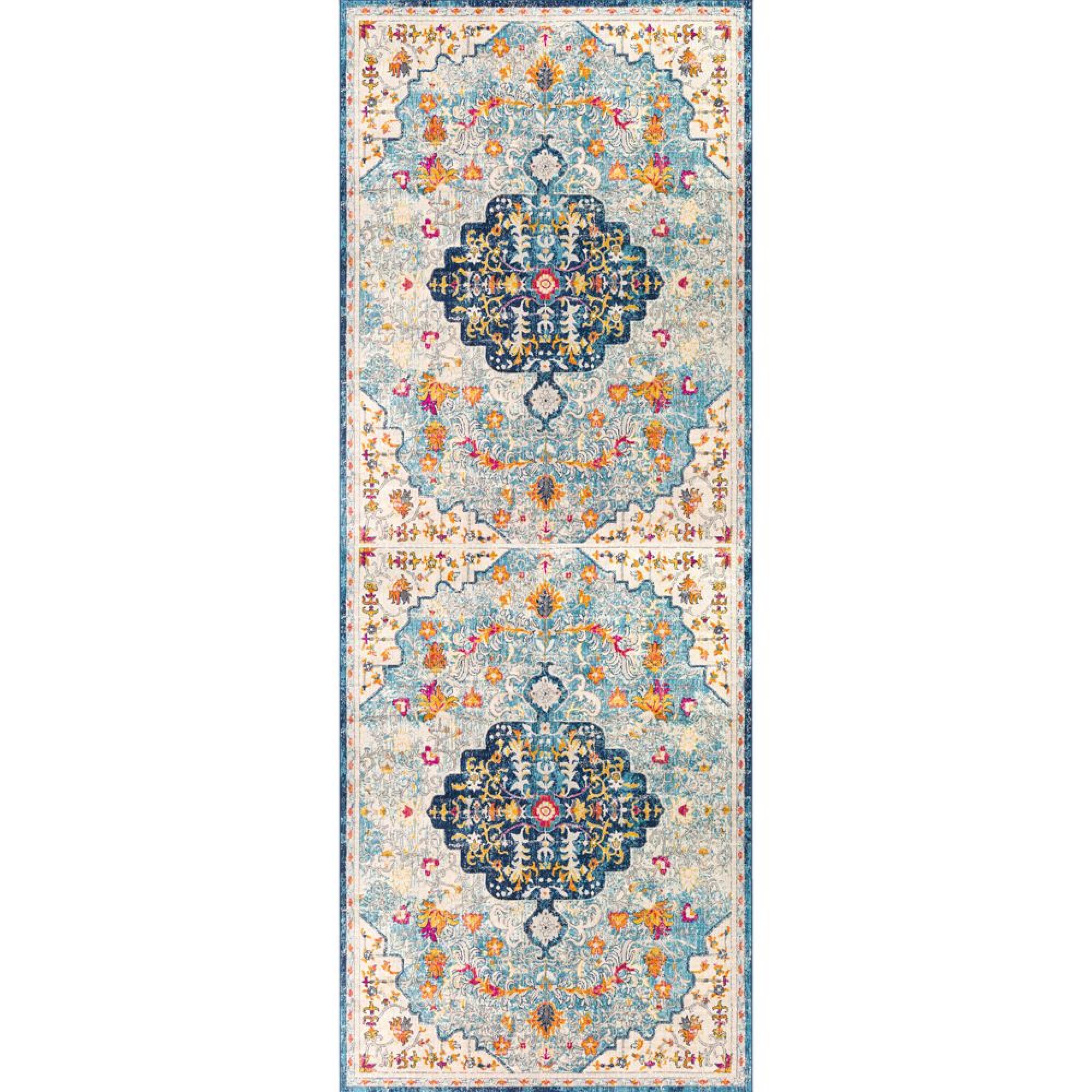 Floransa Runner - Oriental Vintage - FSA2314 - Light Blue - 80cm x 220cm