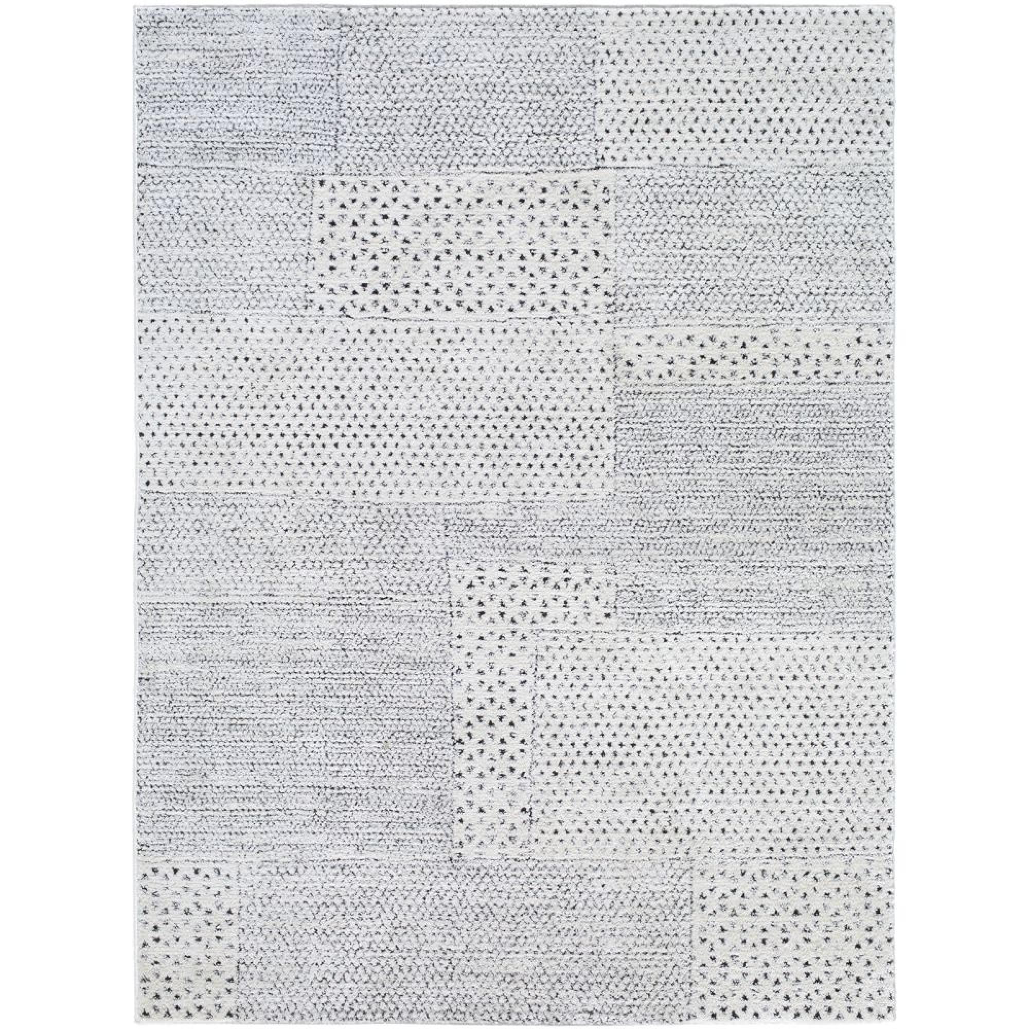 Architect Galey Alix Rug - Modern Scandi High Pile - GAAR2302 - Ivory & Black - Sizes Available