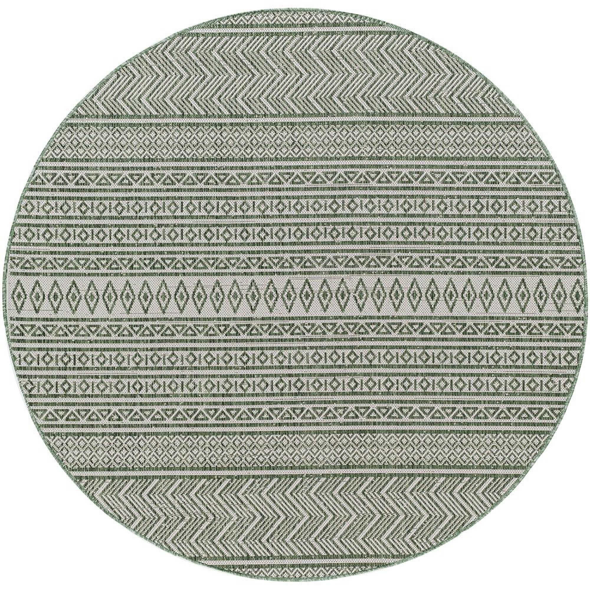Eagean Round Rug - EAG2425 - Green - 160cm x 160cm