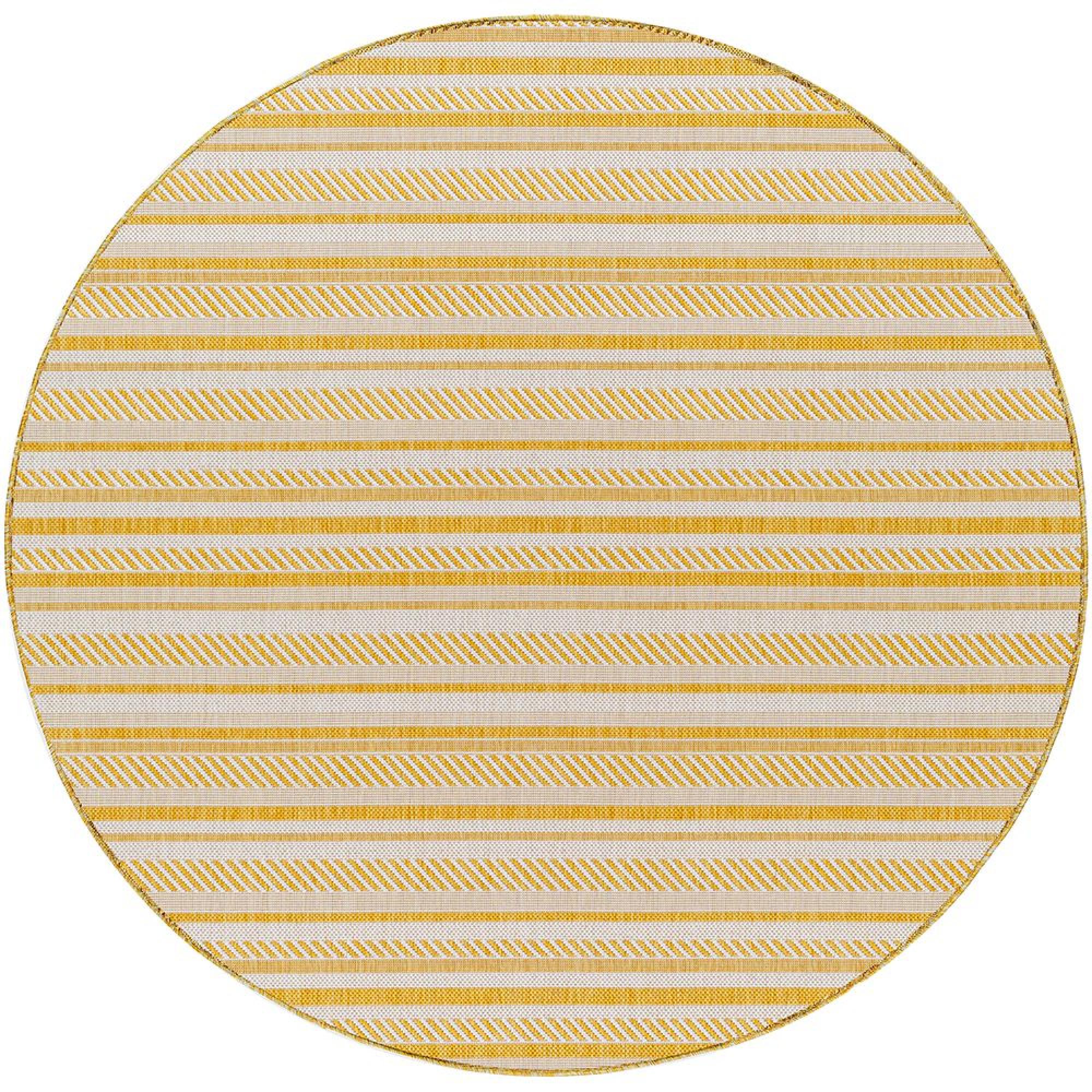 Eagean Round Rug - EAG2424 - Yellow - 160cm x 160cm