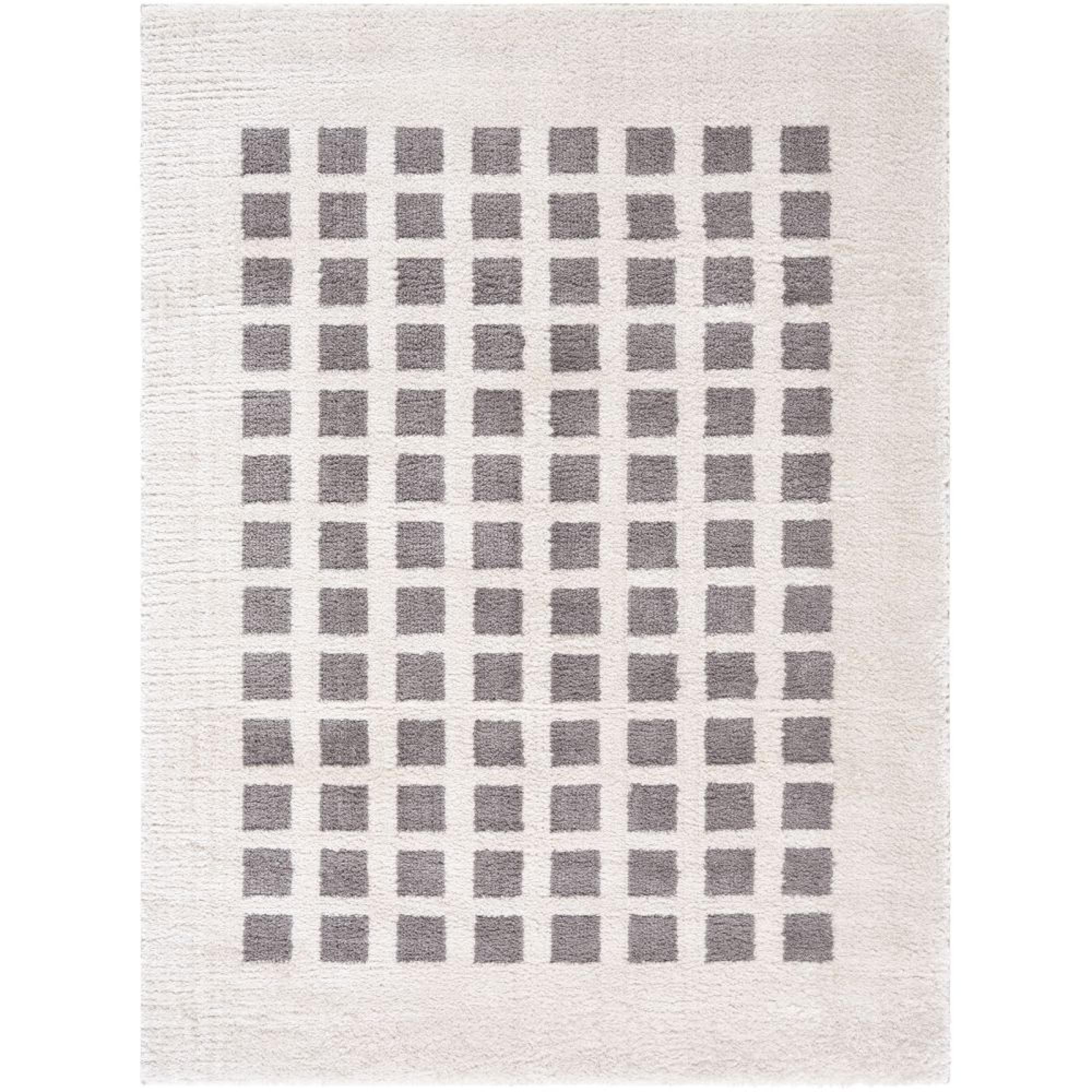 Fossay Rug - Machine Washable Modern Shaggy - FSG2321 - Ivory & Charcoal - Sizes Available