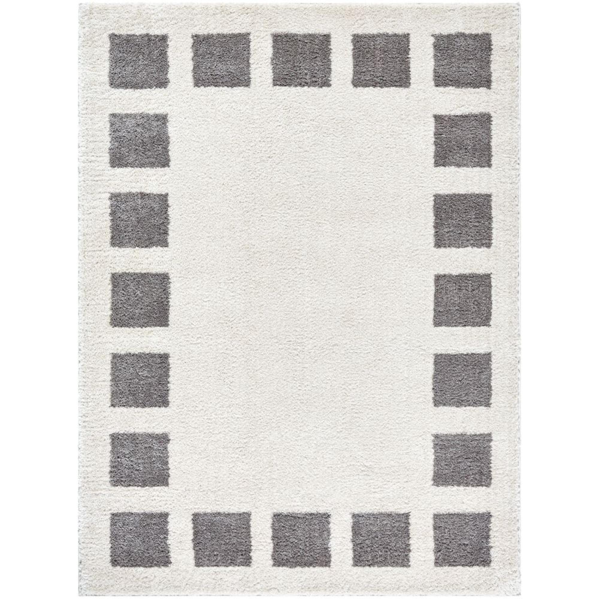 Fossay Rug - Machine Washable Modern Shaggy - FSG2317 - Medium Ivory & Grey - Sizes Available