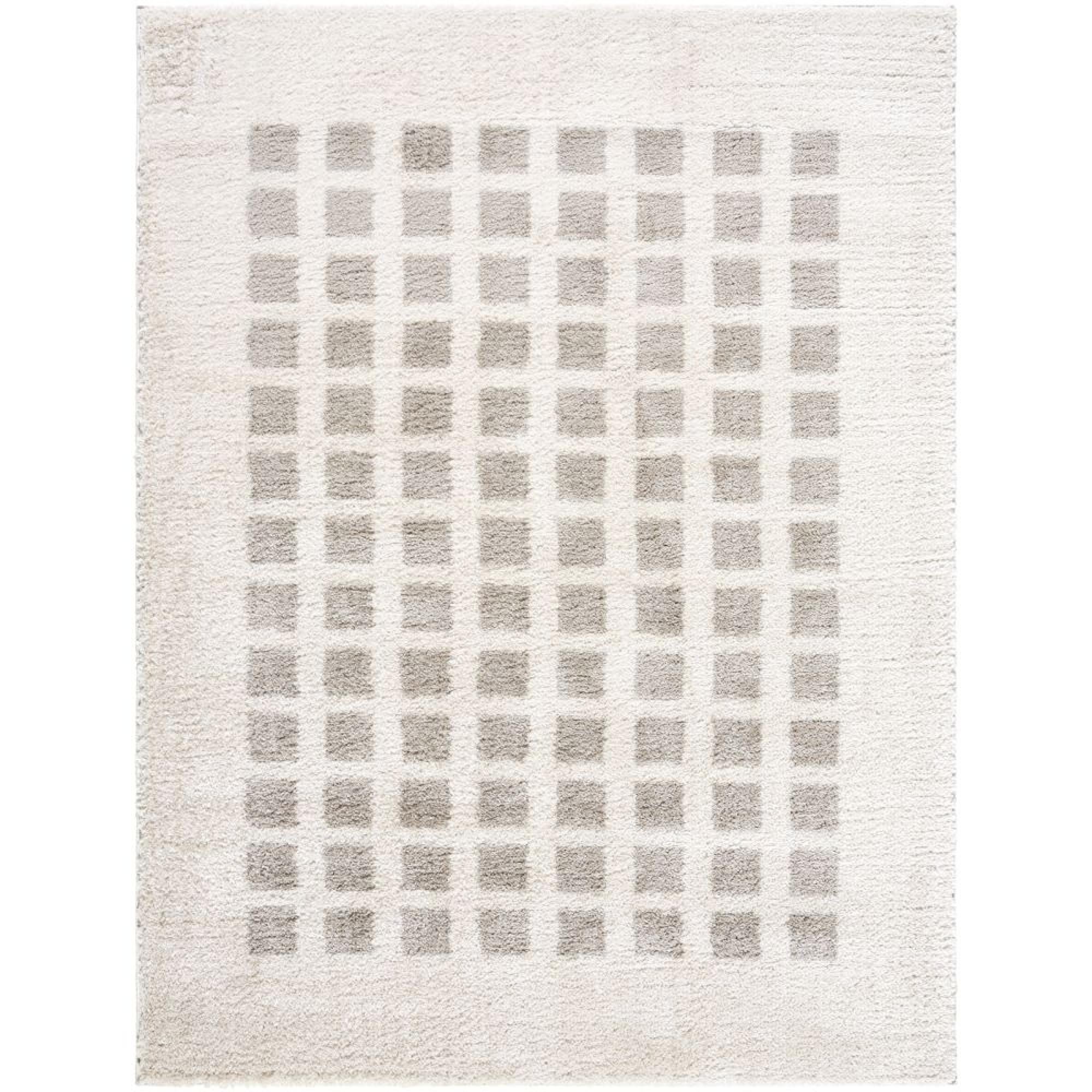 Fossay Rug - Machine Washable Modern Shaggy - FSG2322 - Medium Ivory & Grey - Sizes Available