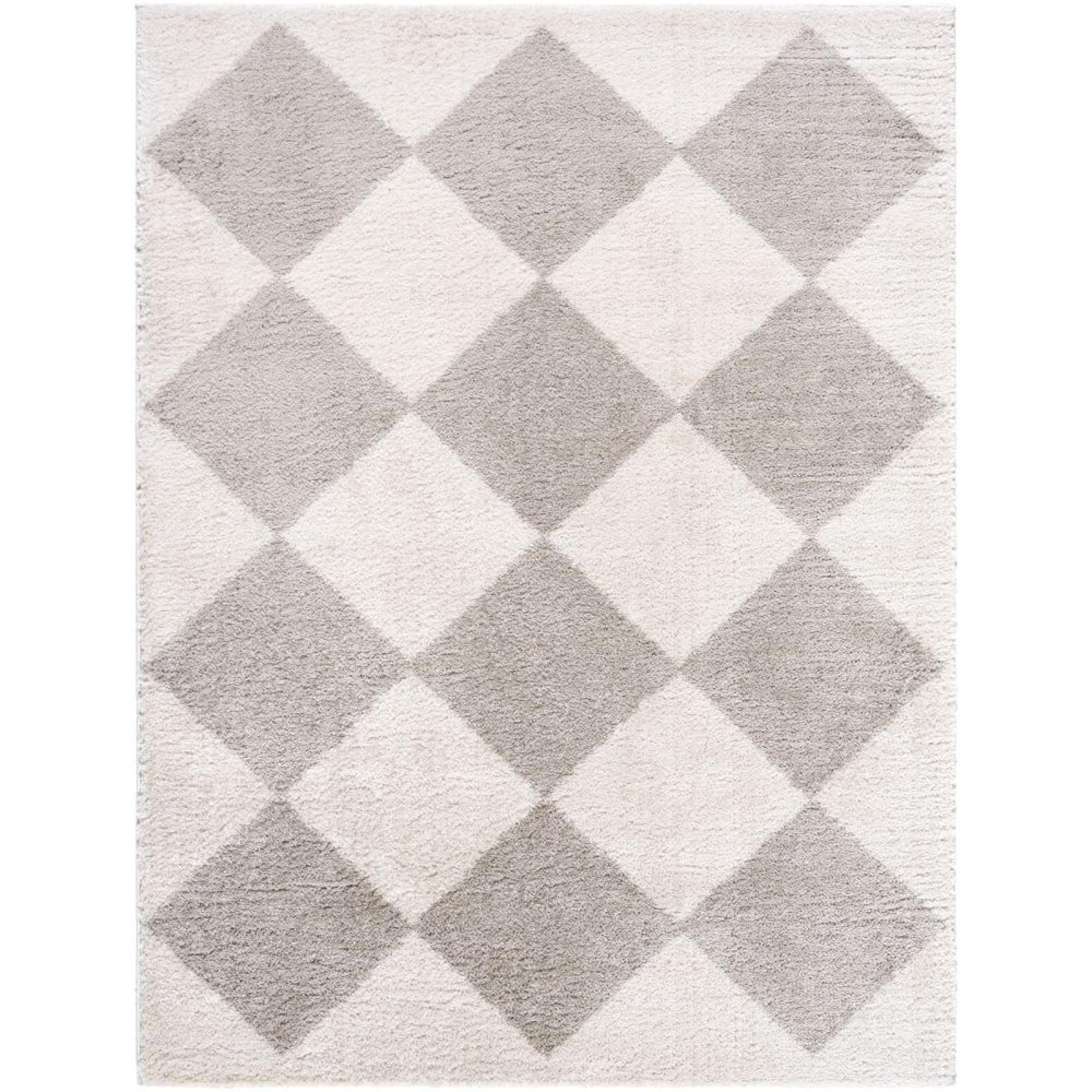 Fossay Rug - Machine Washable Modern Shaggy - FSG2327 - Medium Ivory & Grey - Sizes Available